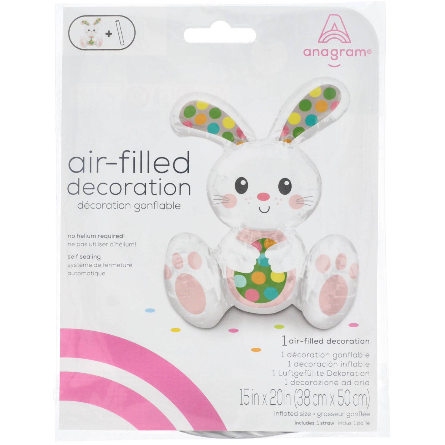 Foil Balloon - Shape - Sitting Easter Bunny - 38 x 50 cm