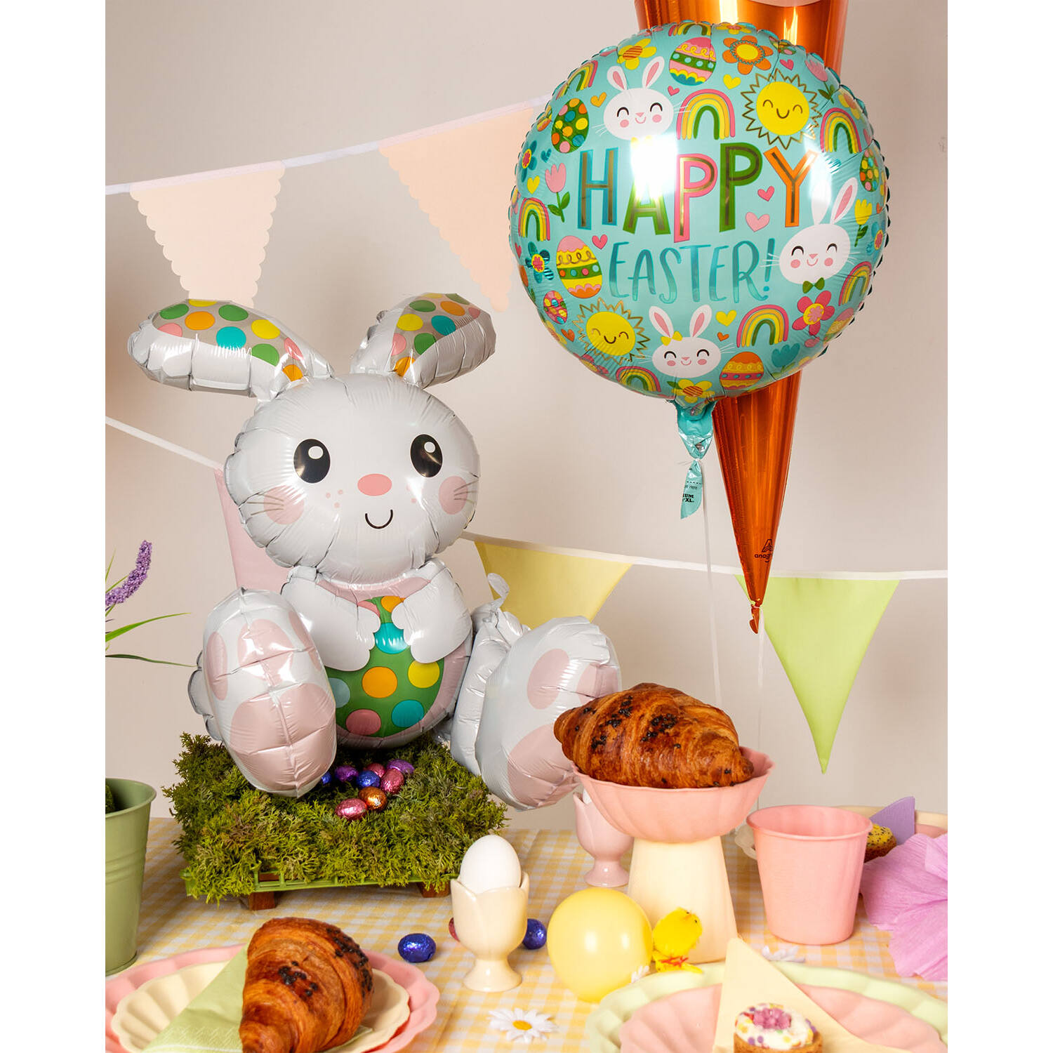 Foil Balloon - Shape - Sitting Easter Bunny - 38 x 50 cm