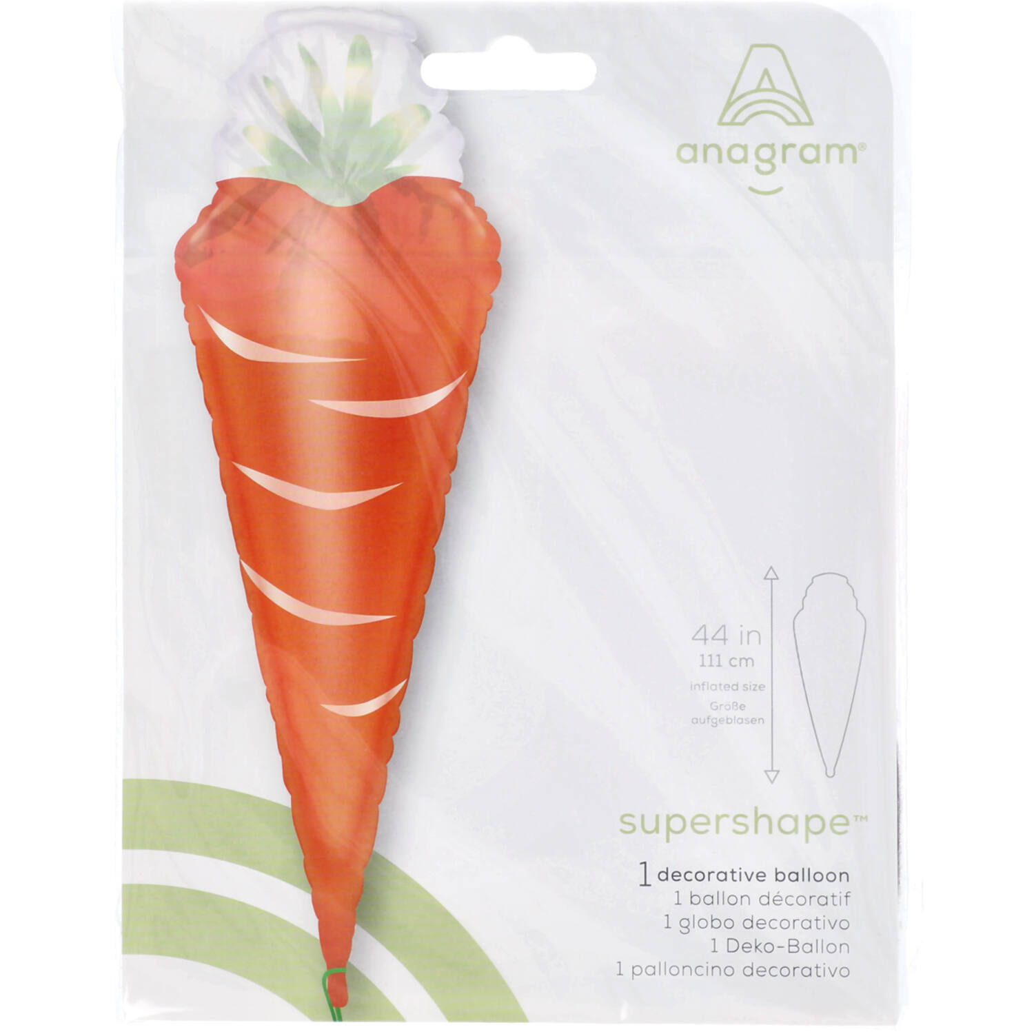 Foil Balloon - Shape - Carrot