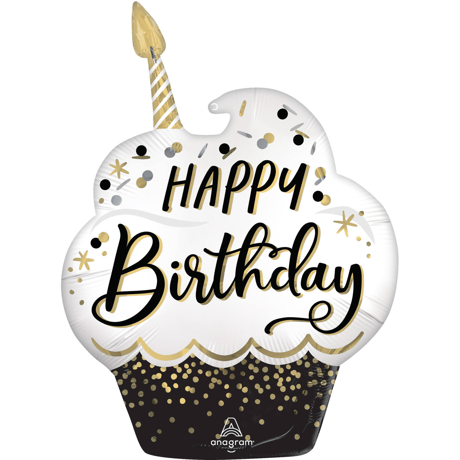 Foil Balloon - Shape Cupcake "Happy Birthday"