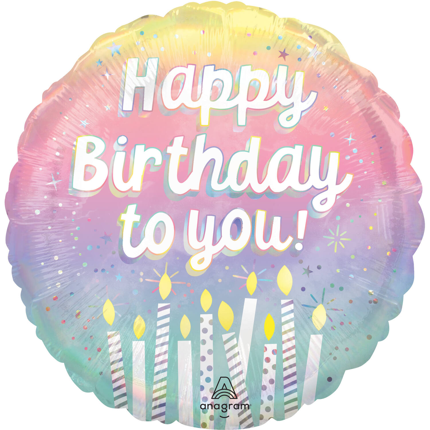 Foil Balloon - "Happy Birthday to you!" - Holographic Pearl Shine - 45 cm