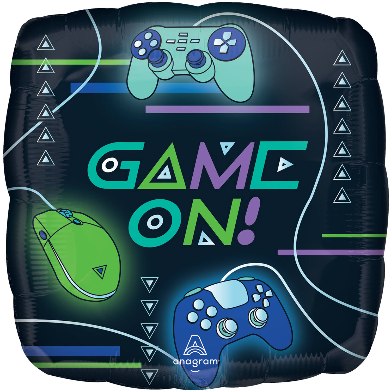 Foil Balloon - Square Shape "GAME ON!" - 45 cm