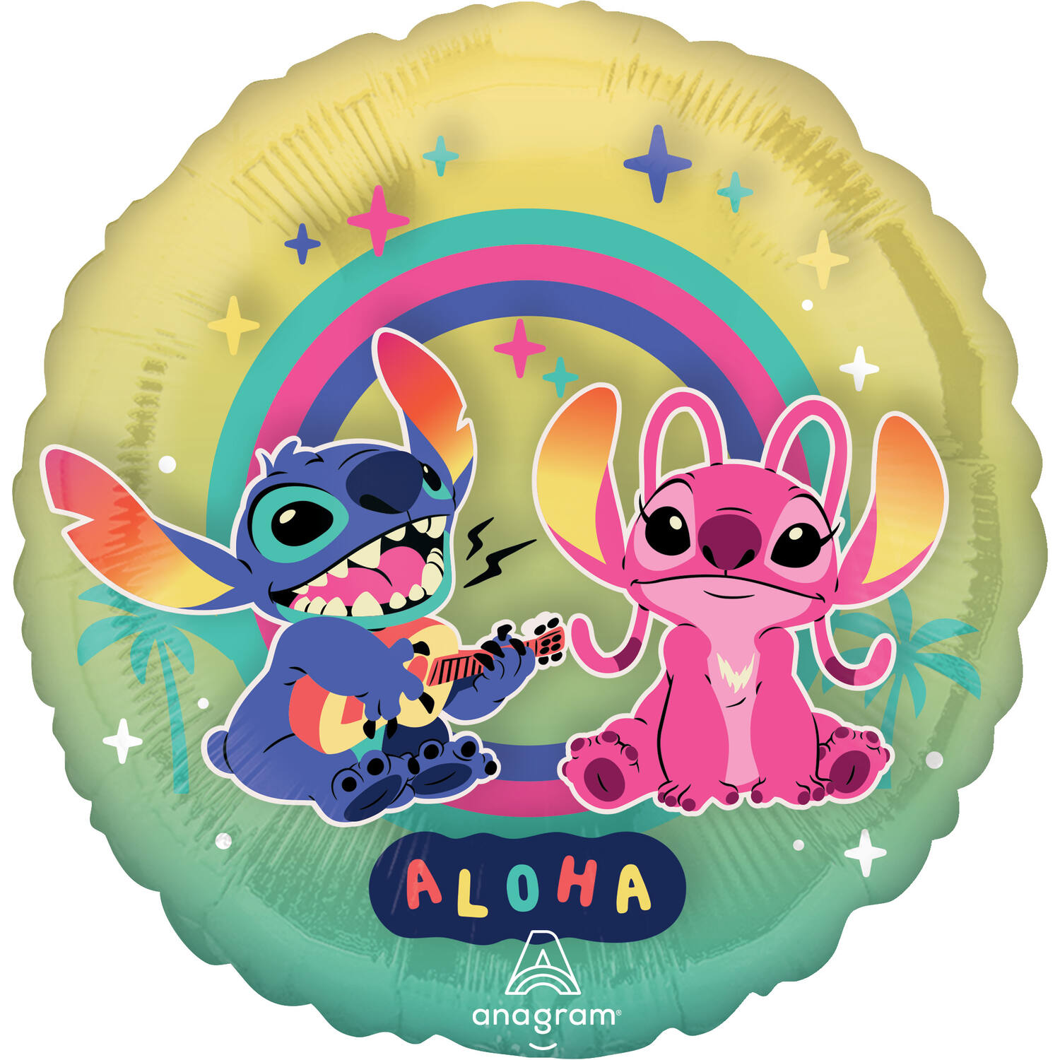 Foil Balloon - Stitch and Angel - 53 cm