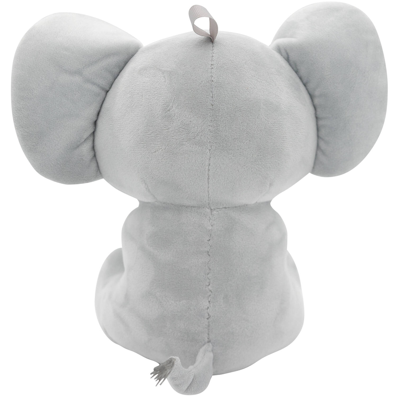 2-in-1 plush toy balloon weight elephant with blue ears, with loop, 21cm, 170g