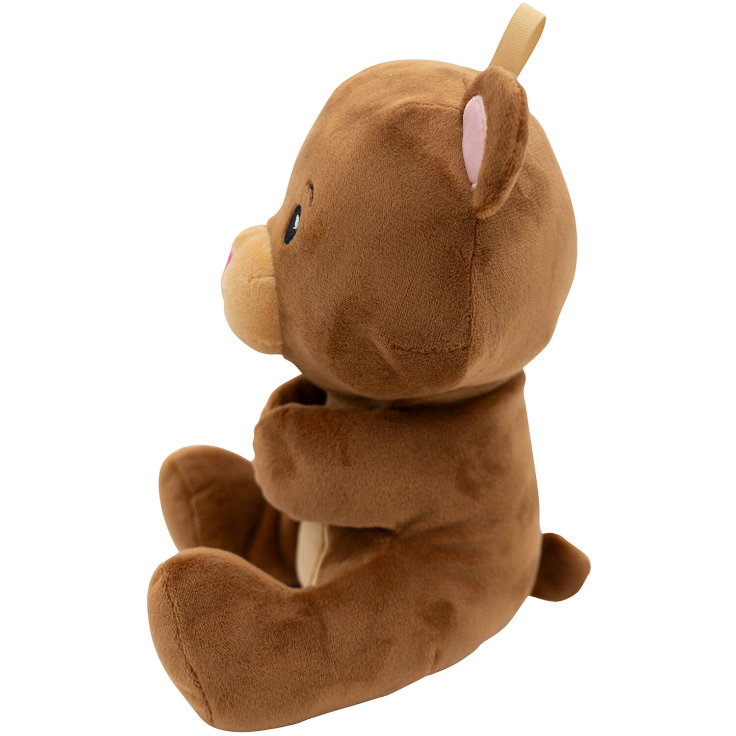 2-in-1 plush toy balloon weight brown bear with loop, 21cm, 170g