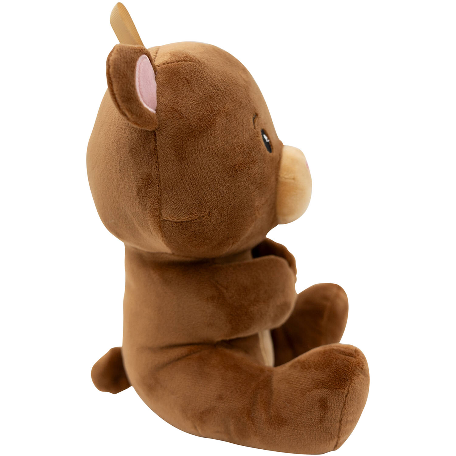 2-in-1 plush toy balloon weight brown bear with loop, 21cm, 170g