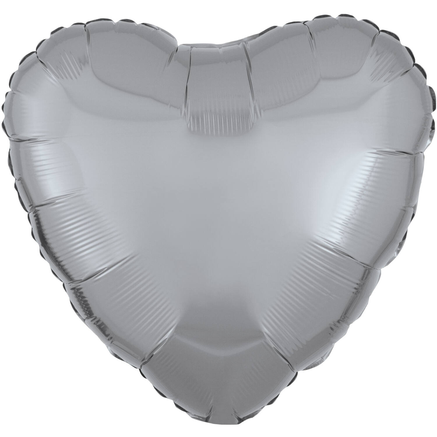 Standard Metallic Silver Heart Foil Balloon C16 Packaged 43 cm