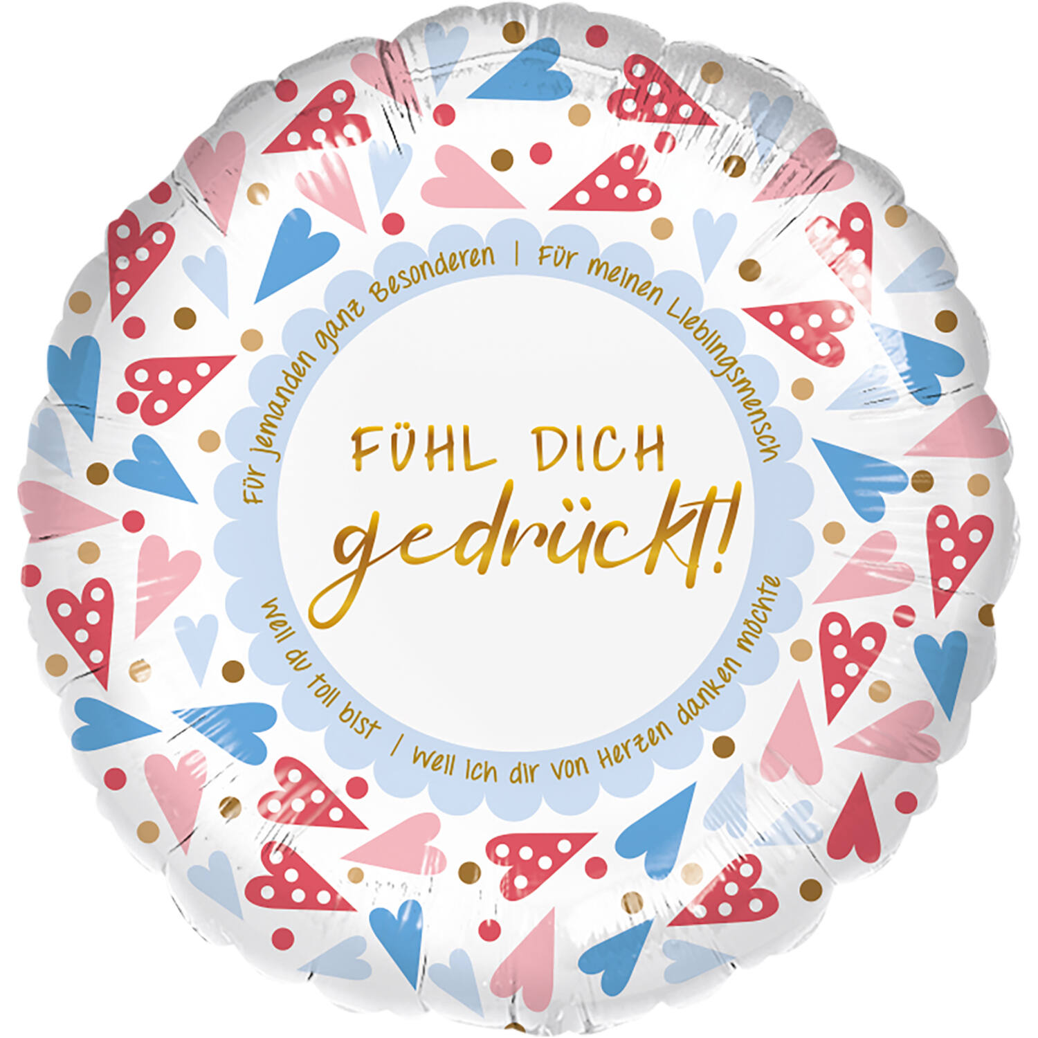 Standard - Fühl dich gedrückt - GER Foli Balloon RP40 Packaged 45 cm