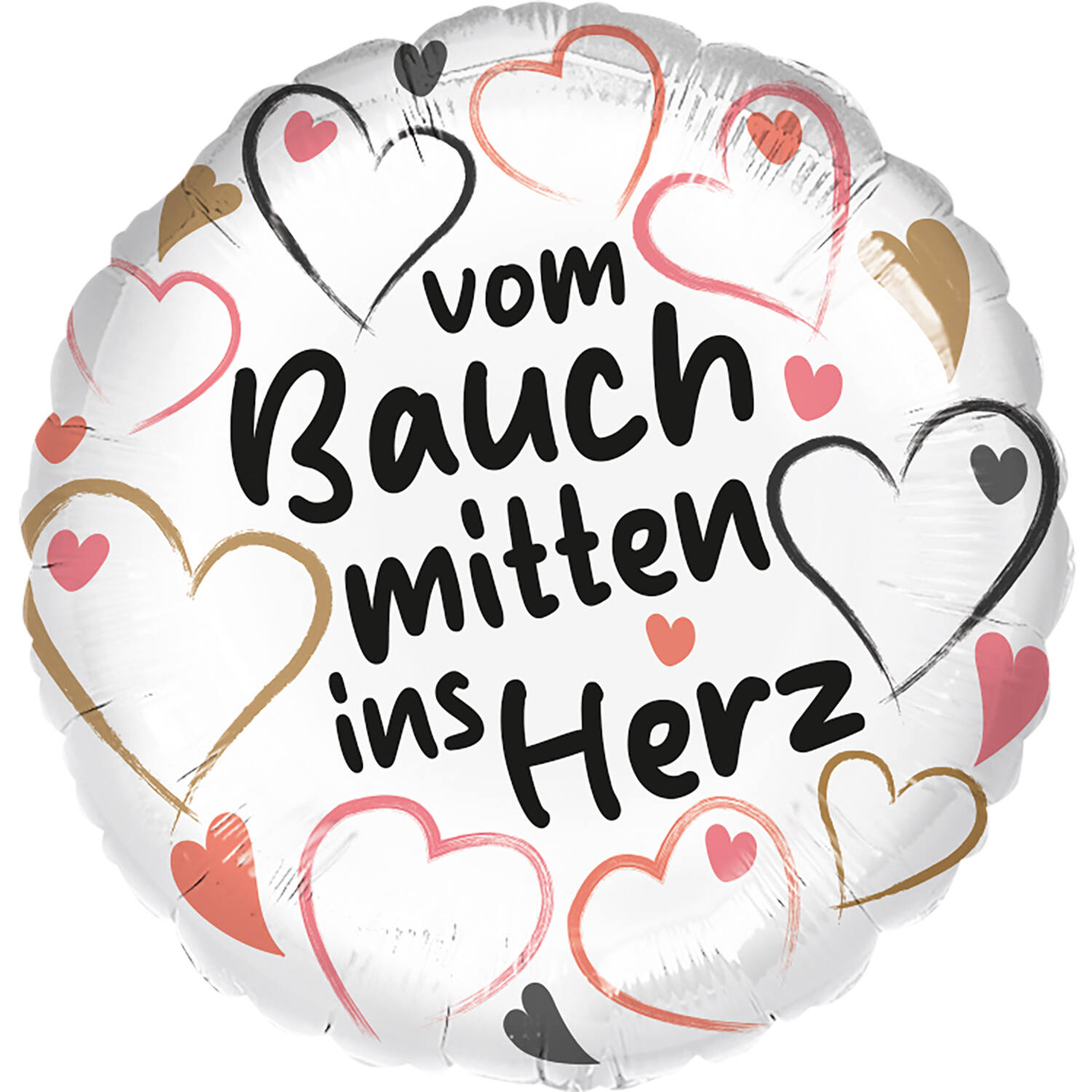 Standard - Mitten ins Herz - GER Foil Balloon RP40 Packaged 45 cm