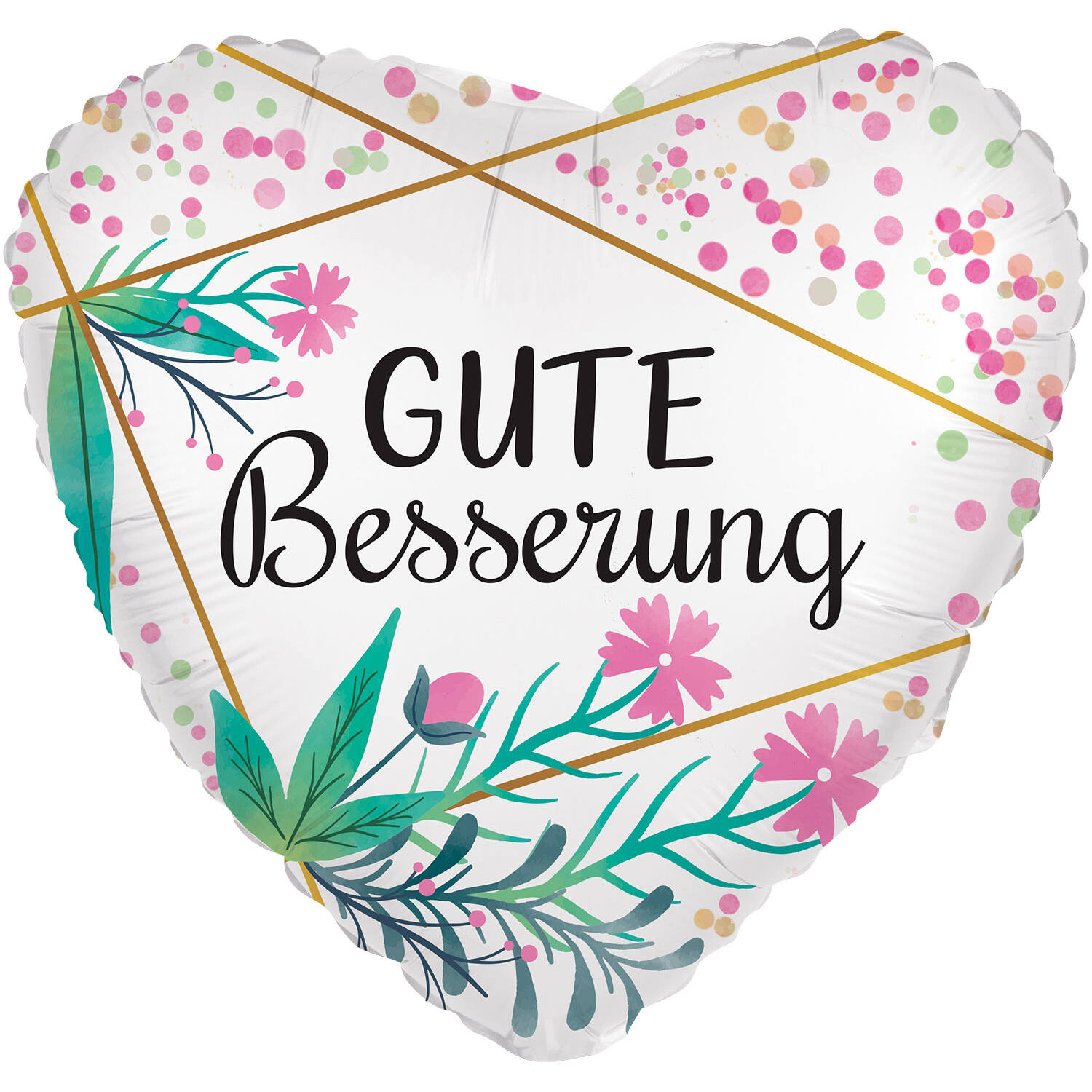 Standard Heart - Gute Besserung Boho - GER Foil Balloon RP40 Packaged 45 cm