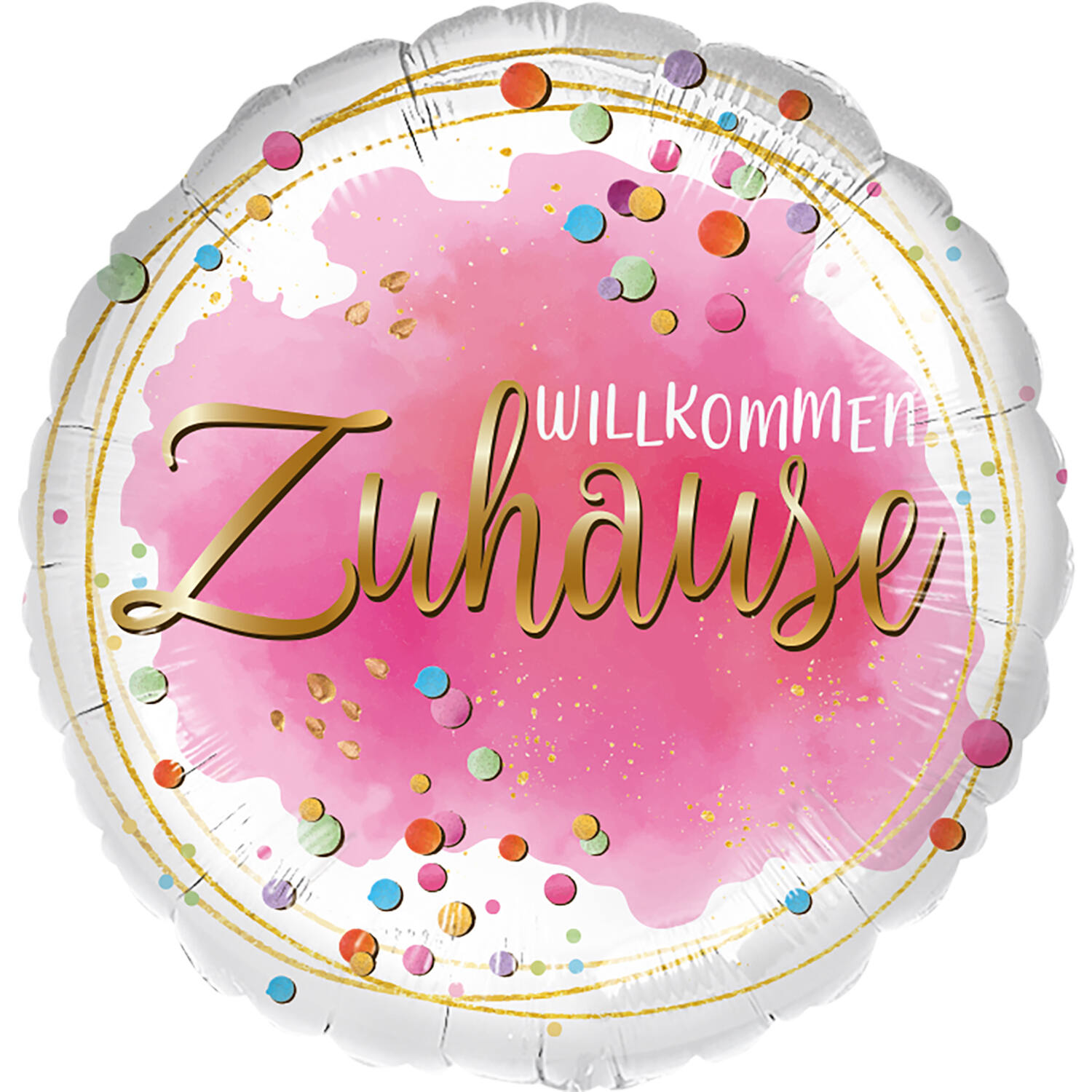 Standard - Willkommen Zuhause Konfetti - GER Foil Balloon RP40 Packaged 45 cm