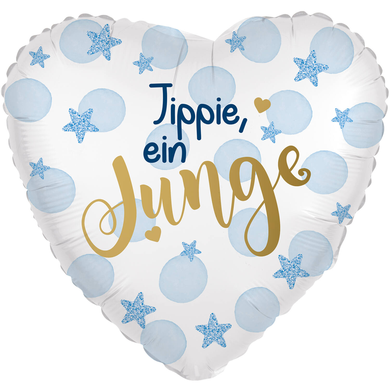 Standard Heart - Yippie, ein Junge - GER Foil Balloon RP40 Packaged 45 cm