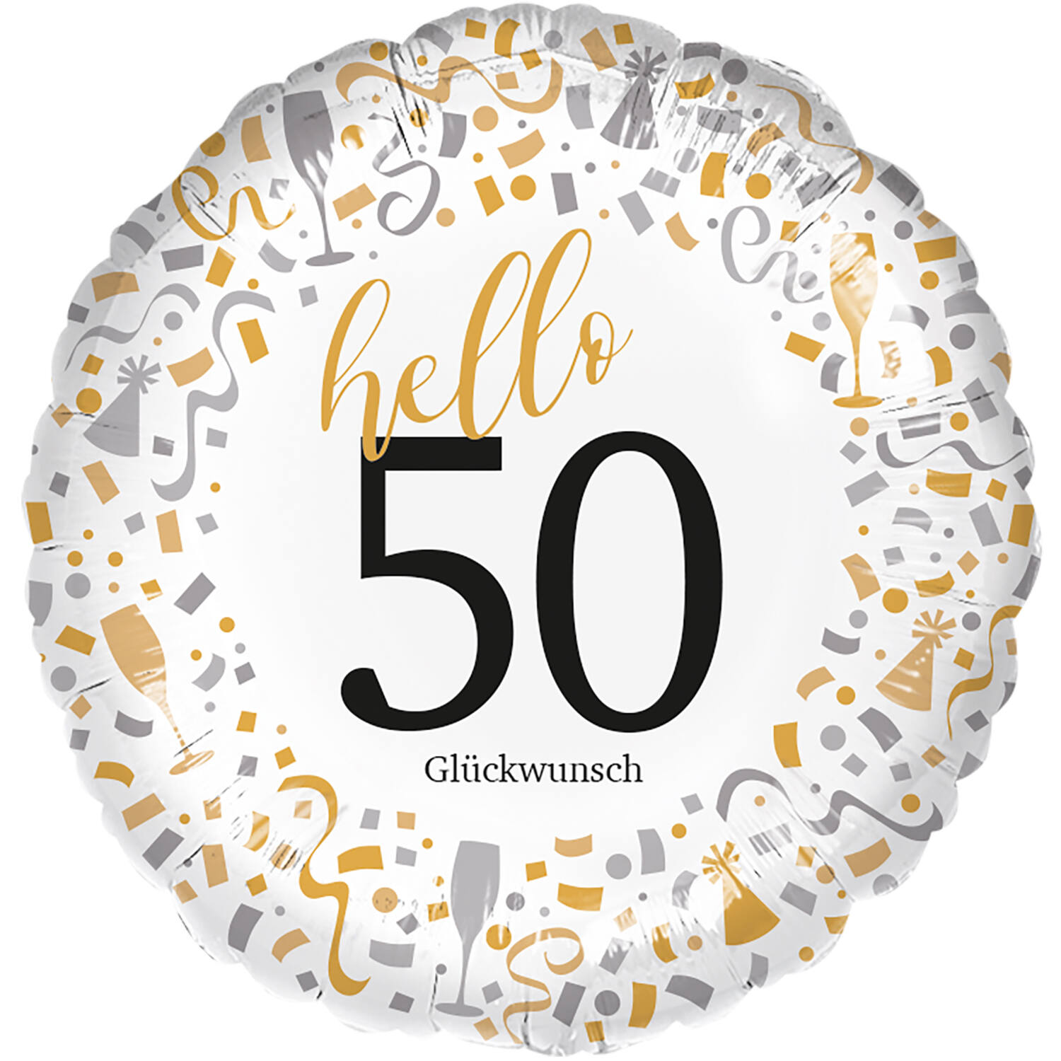 Standard - Hello 50 - GER Foil Balloon RP40 Packaged 45 cm