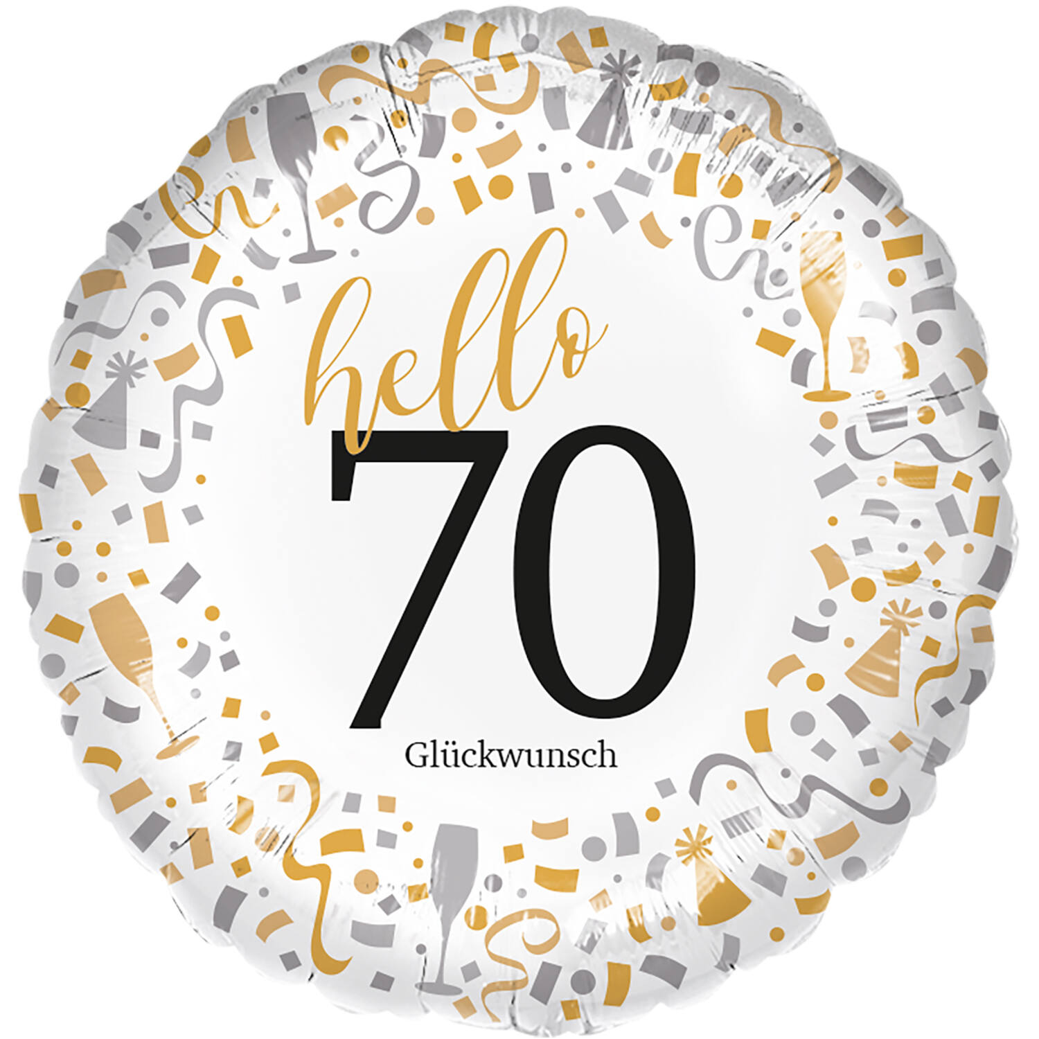 Standard - Hello 70 - GER Foil Balloon RP40 Packaged 45 cm