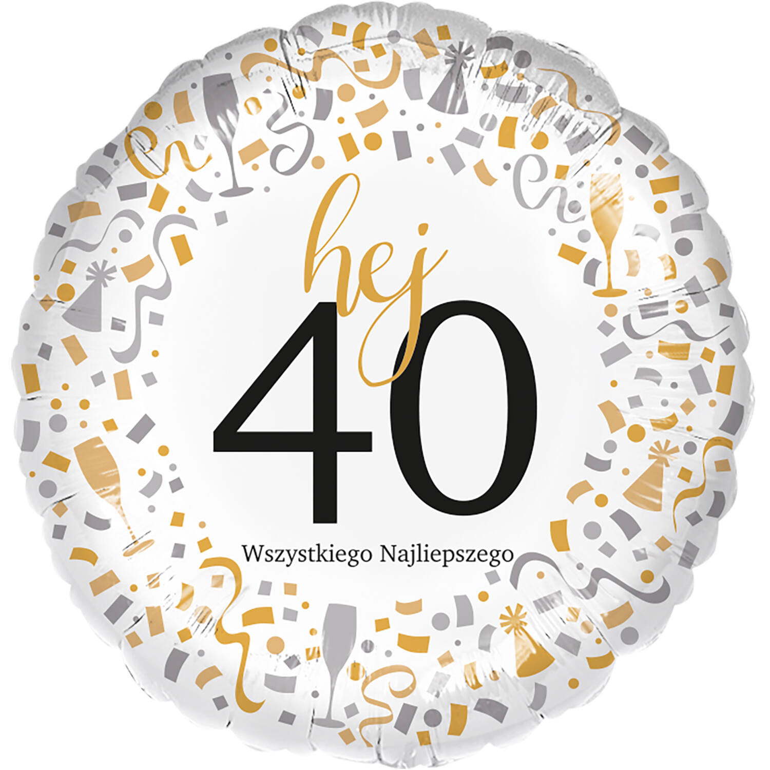 Standard - Hej 40 - POL Foil Balloon RP40 Packaged 45 cm