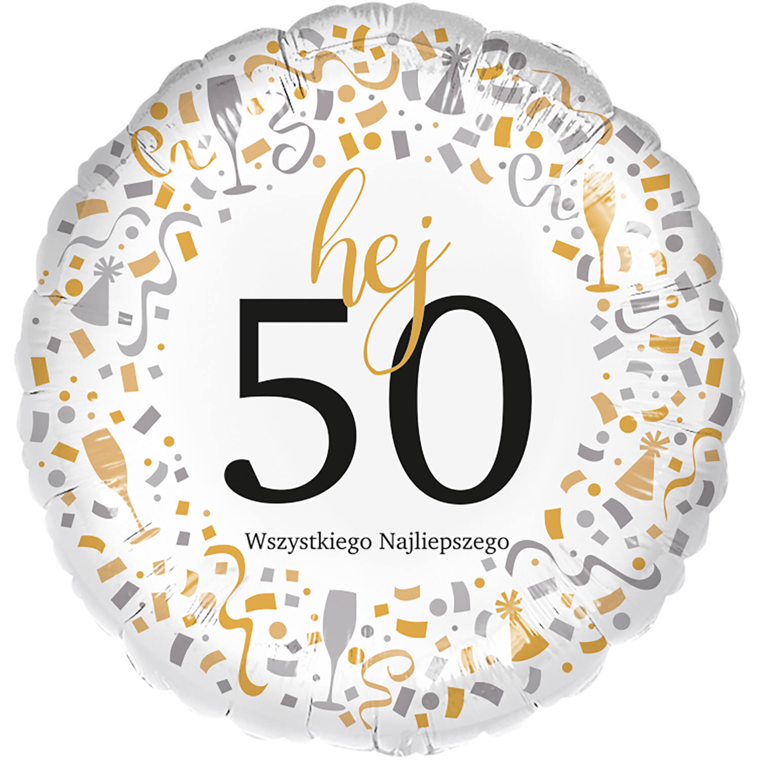 Standard - Hej 50 - POL Foil Balloon RP40 Packaged 45 cm