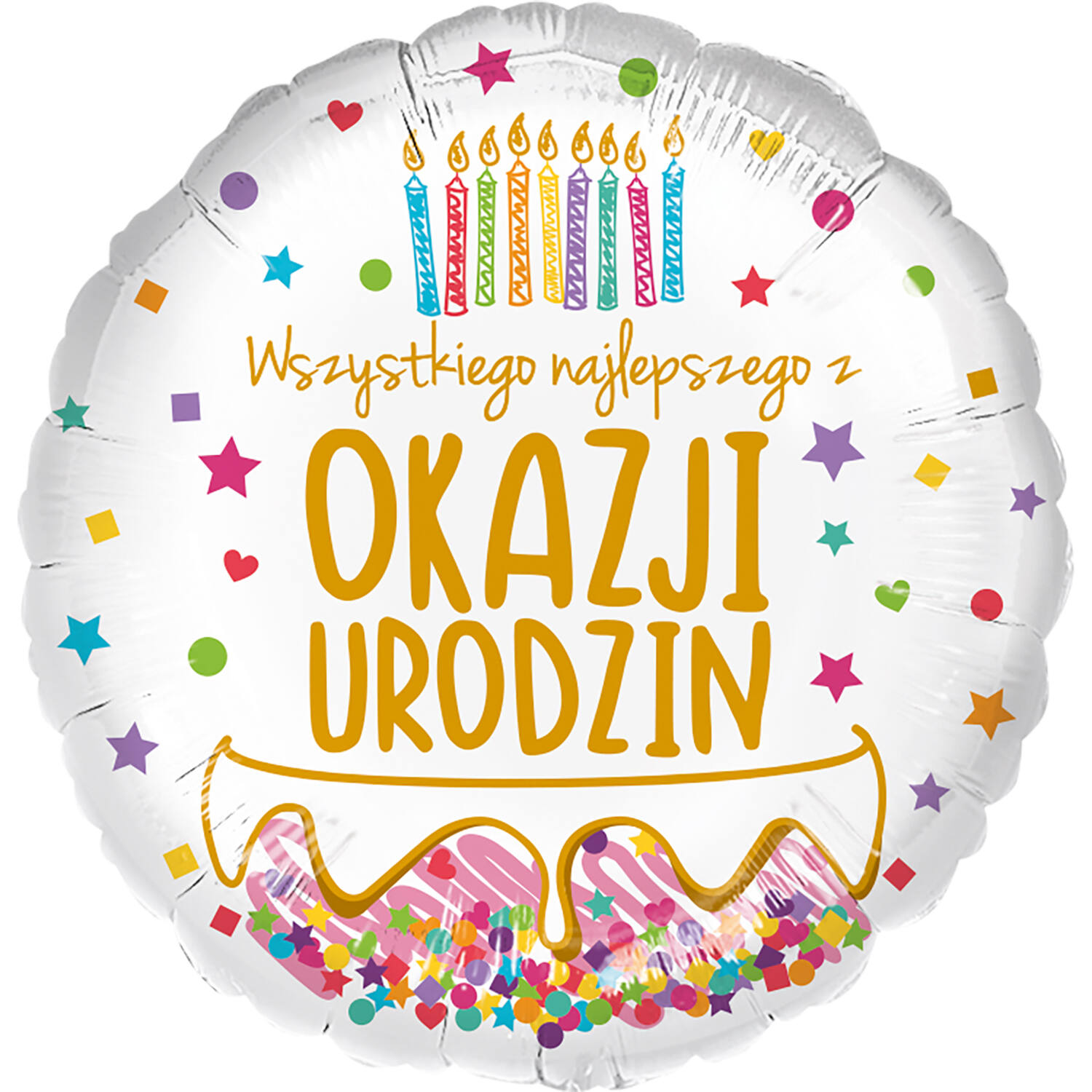 Standard - Tort urodzinowy - POL Foil Balloon RP40 Packaged 45 cm