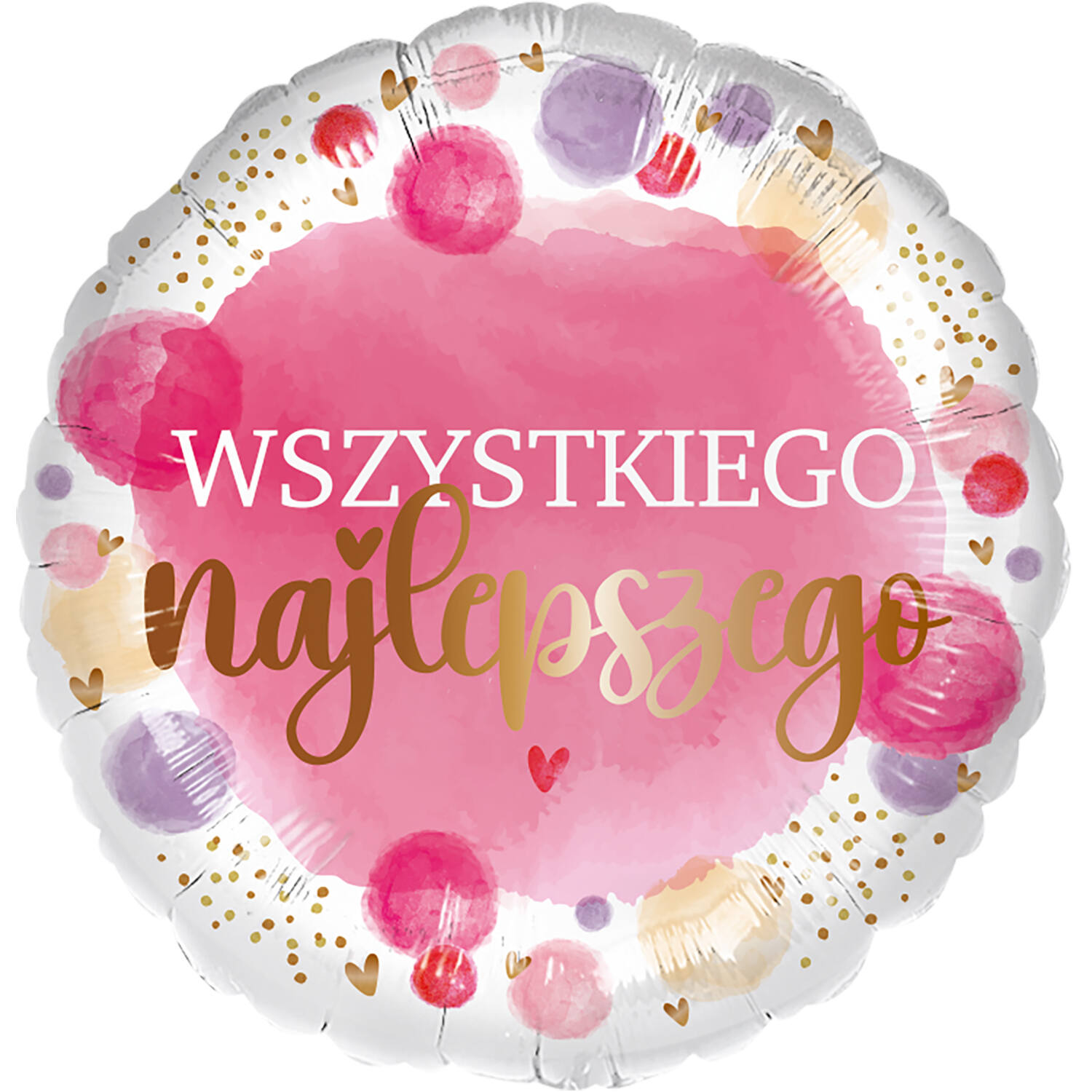 Standard - Wszystkiego najlepszego pink - POL Foil Balloon RP40 Packaged 45 cm
