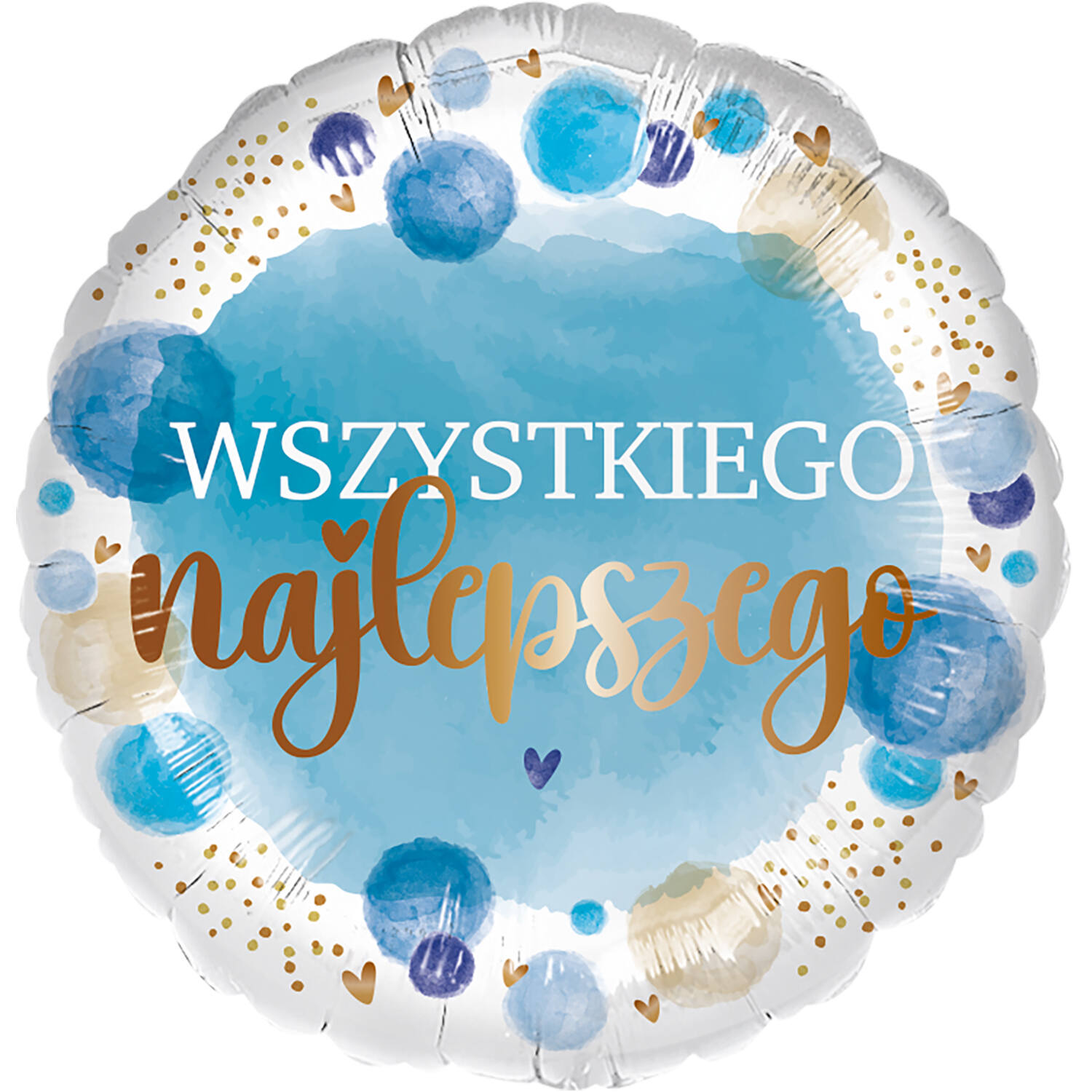 Standard - Wszystkiego najlepszego blue - POL Foil Balloon RP40 Packaged 45 cm
