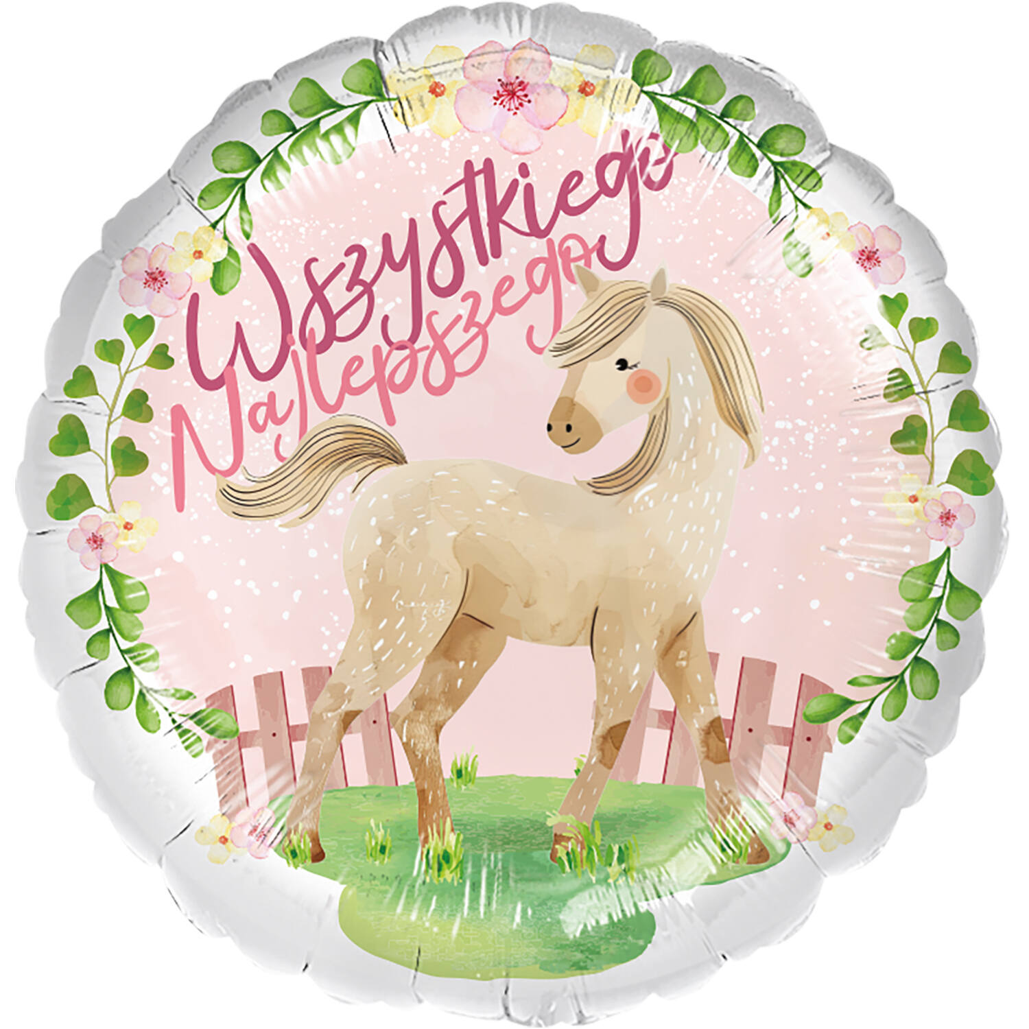 Standard - Urodziny Konia - POL Foil Balloon RP40 Packaged 45 cm