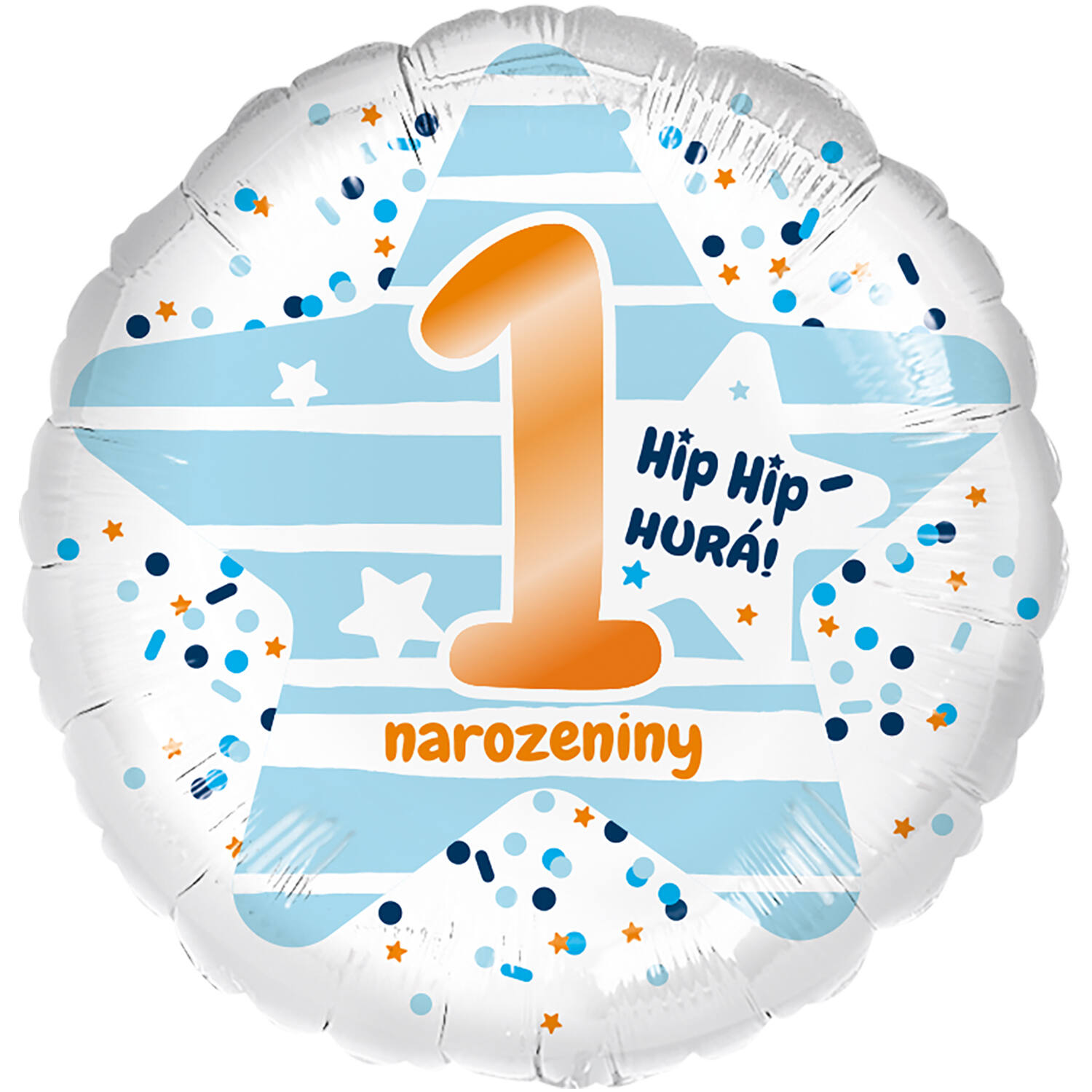 Standard - Hip Hip Hura blue - CZE Foil Balloon RP40 Packaged 45 cm