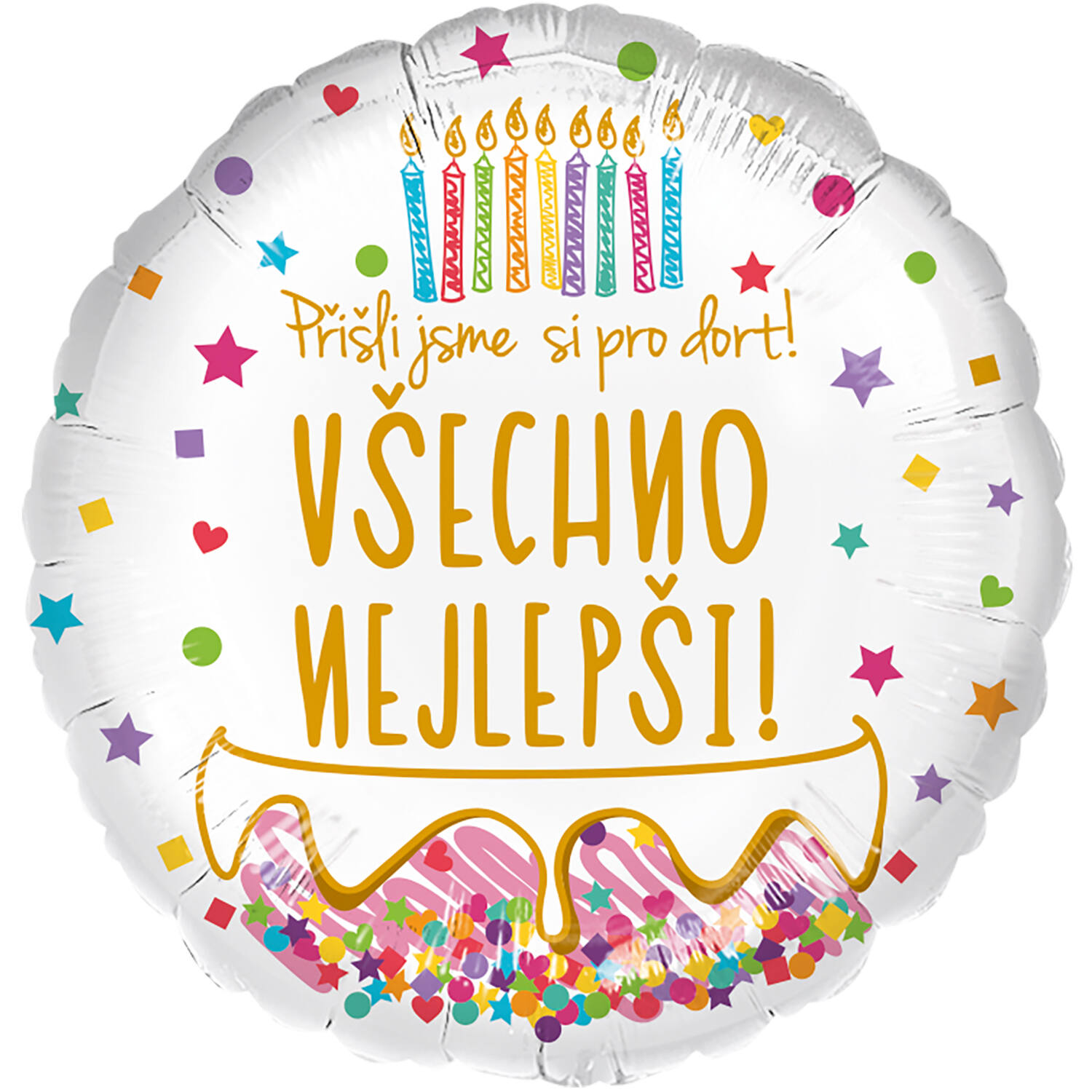 Standard - Narozeninovy dort - CZE Foil Balloon RP40 Packaged 45 cm