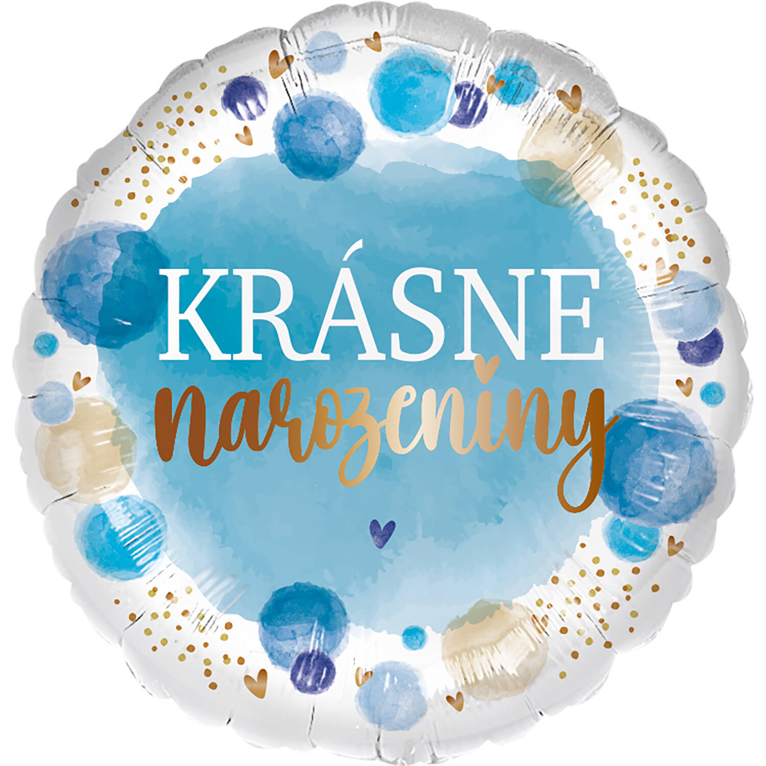 Standard - Krasne narozeniny blue - CZE Foil Balloon RP40 Packaged 45 cm