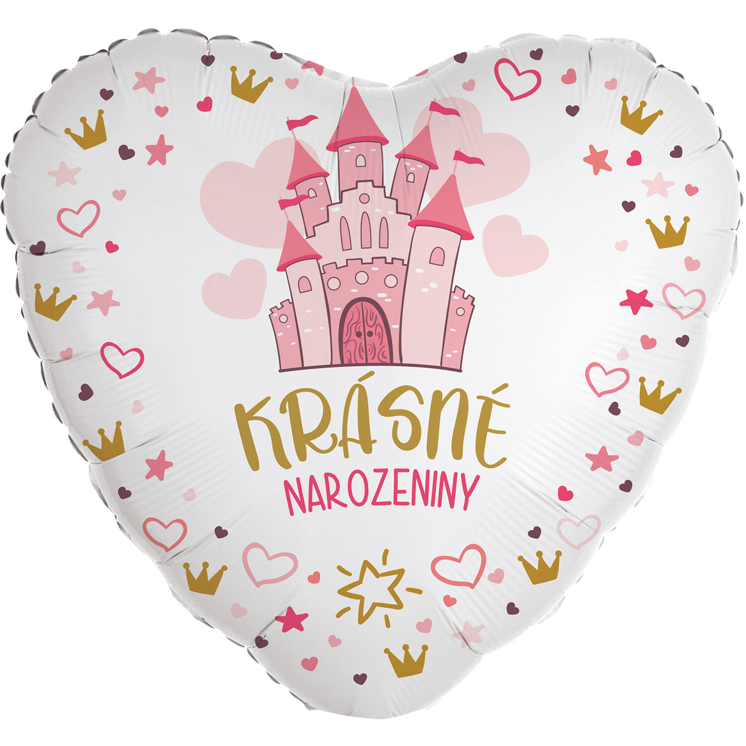 Standard Heart - Narozeniny princezna - CZE Foil Balloon RP40 Packaged 45 cm