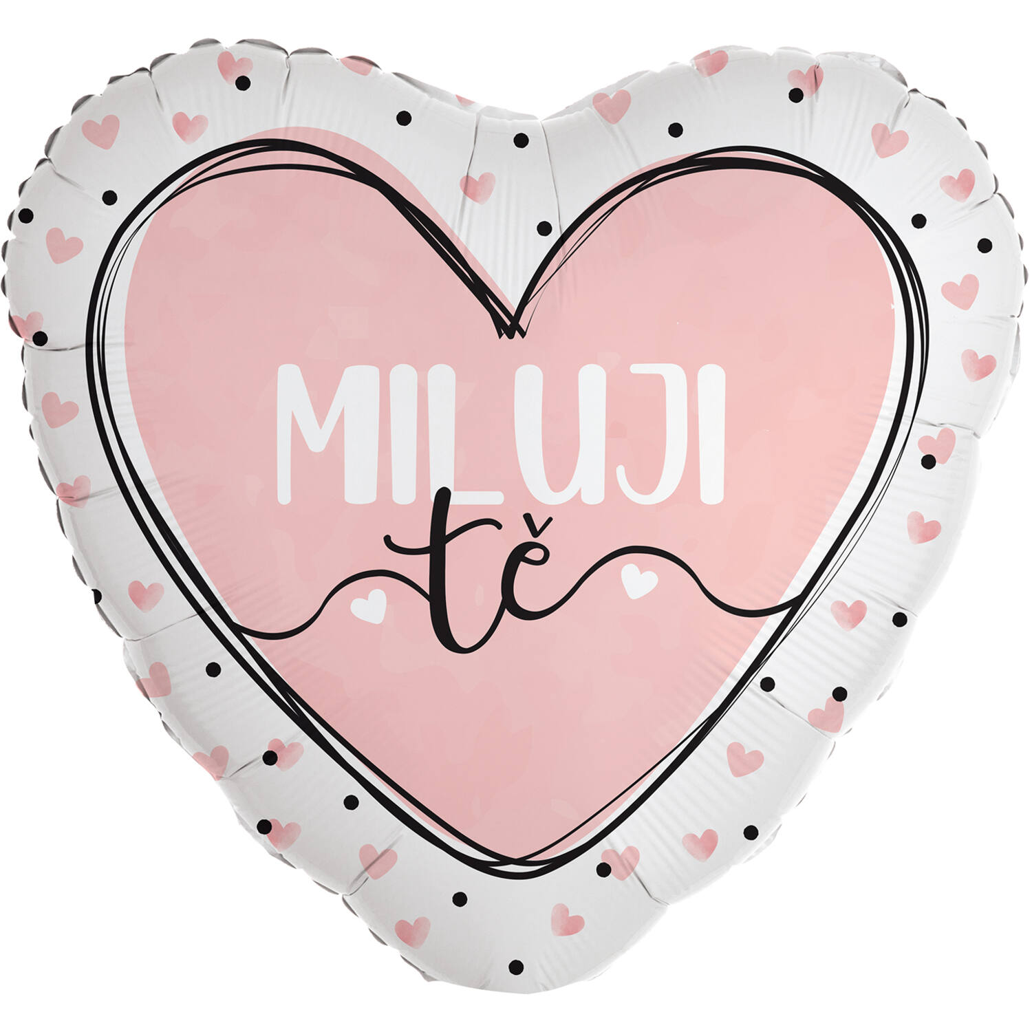 Standard Heart - Miluji te pink - CZE Foil Balloon RP40 Packaged 45 cm