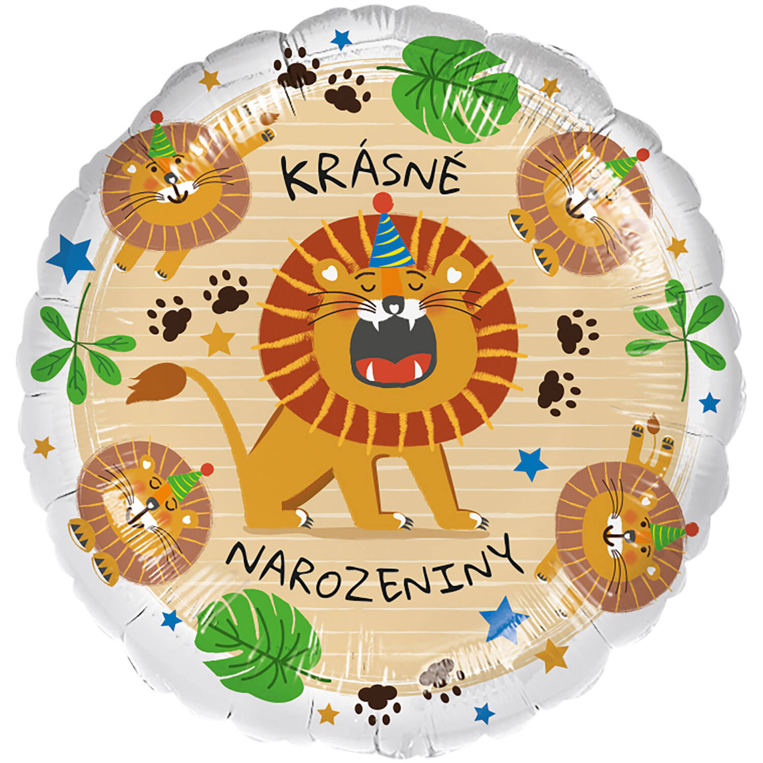 Standard - Krasne narozeniny lev - CZE Foil Balloon RP40 Packaged 45 cm