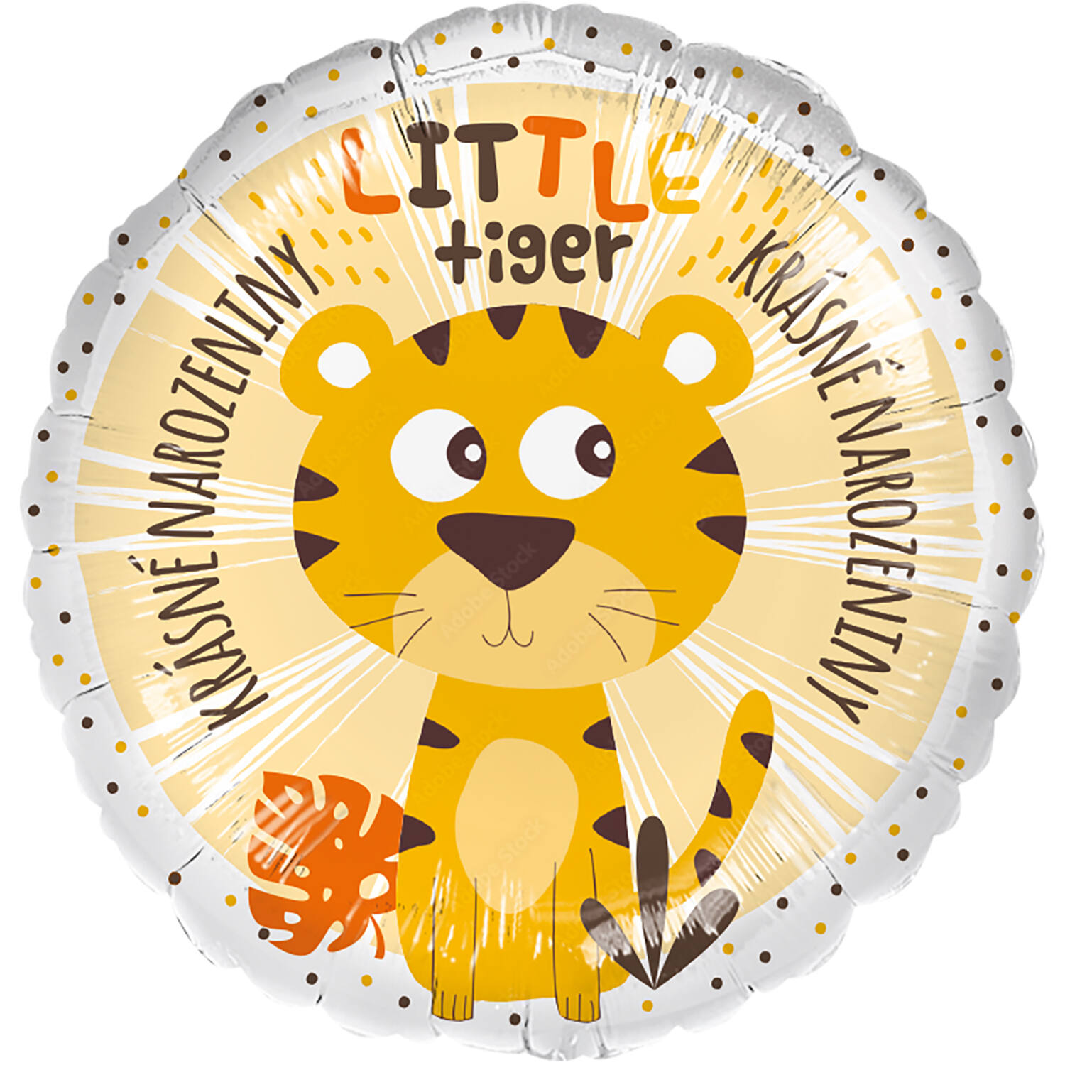 Standard - Krasne narozeniny tygr - CZE Foil Balloon RP40 Packaged 45 cm