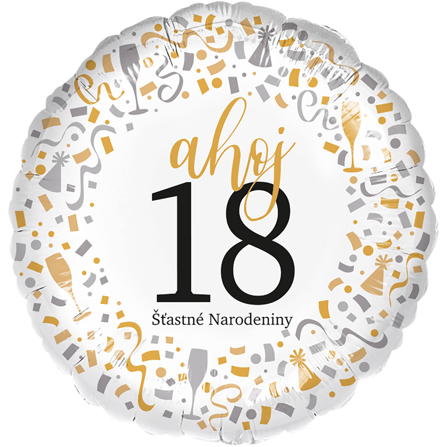 Standard - Ahoj 18 - SLO Foil Balloon RP40 Packaged 45 cm