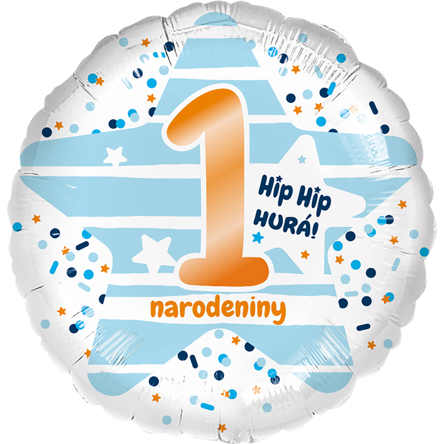 Standard - Hip Hip Hura blue - SLO Foil Balloon RP40 Packaged 45 cm