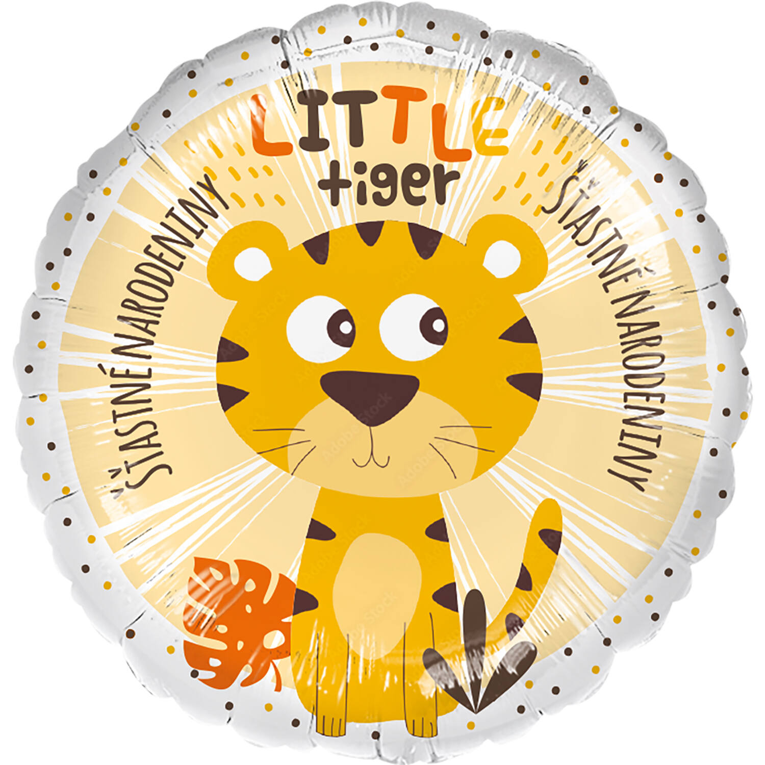 Standard - stastne narodeniny tiger - SLO Foil Balloon RP40 Packaged 45 cm