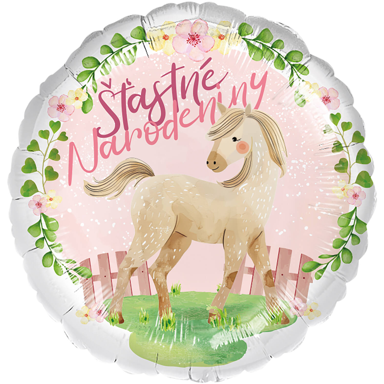 Standard - stastne narodeniny kôn - SLO Foil Balloon RP40 Packaged 45 cm