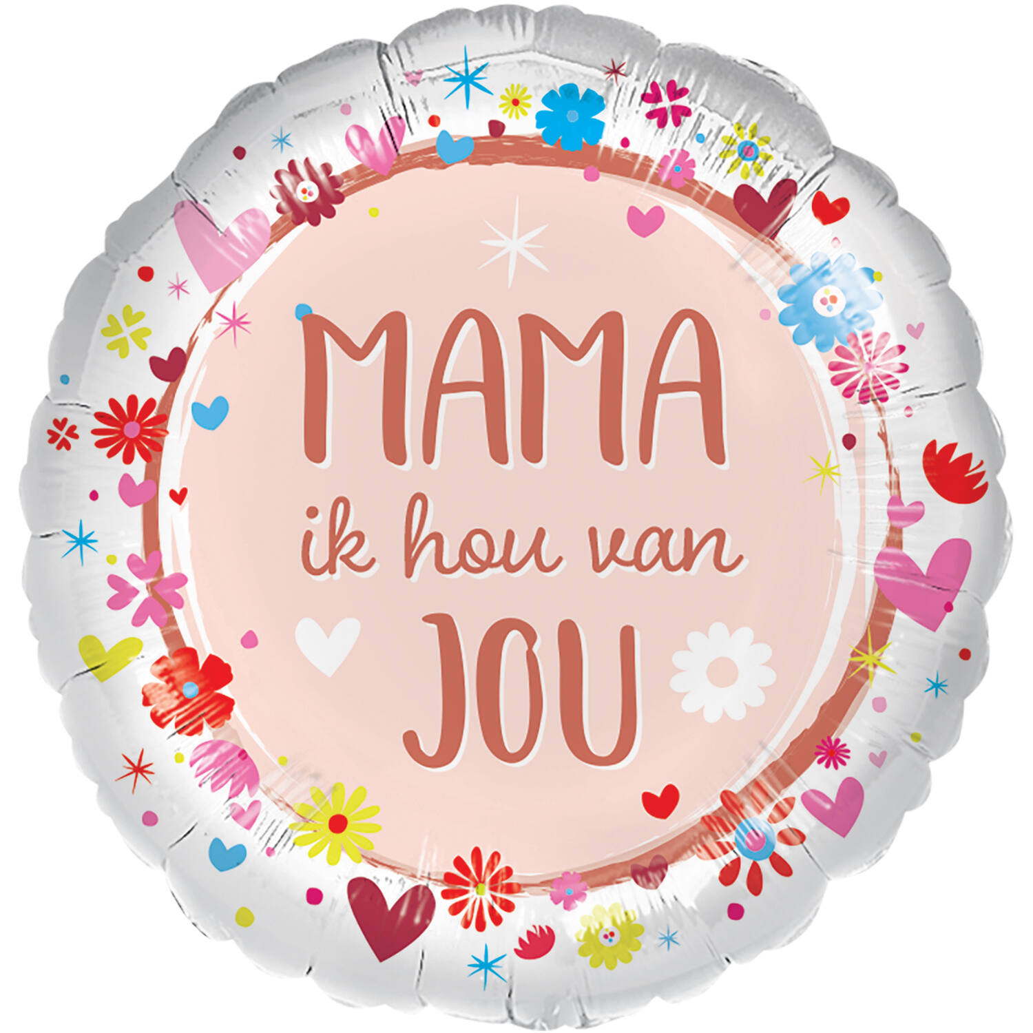 Standard - Mama ik hou van jou! - DUT Foil Balloon RP40 packaged 45 cm / 18"