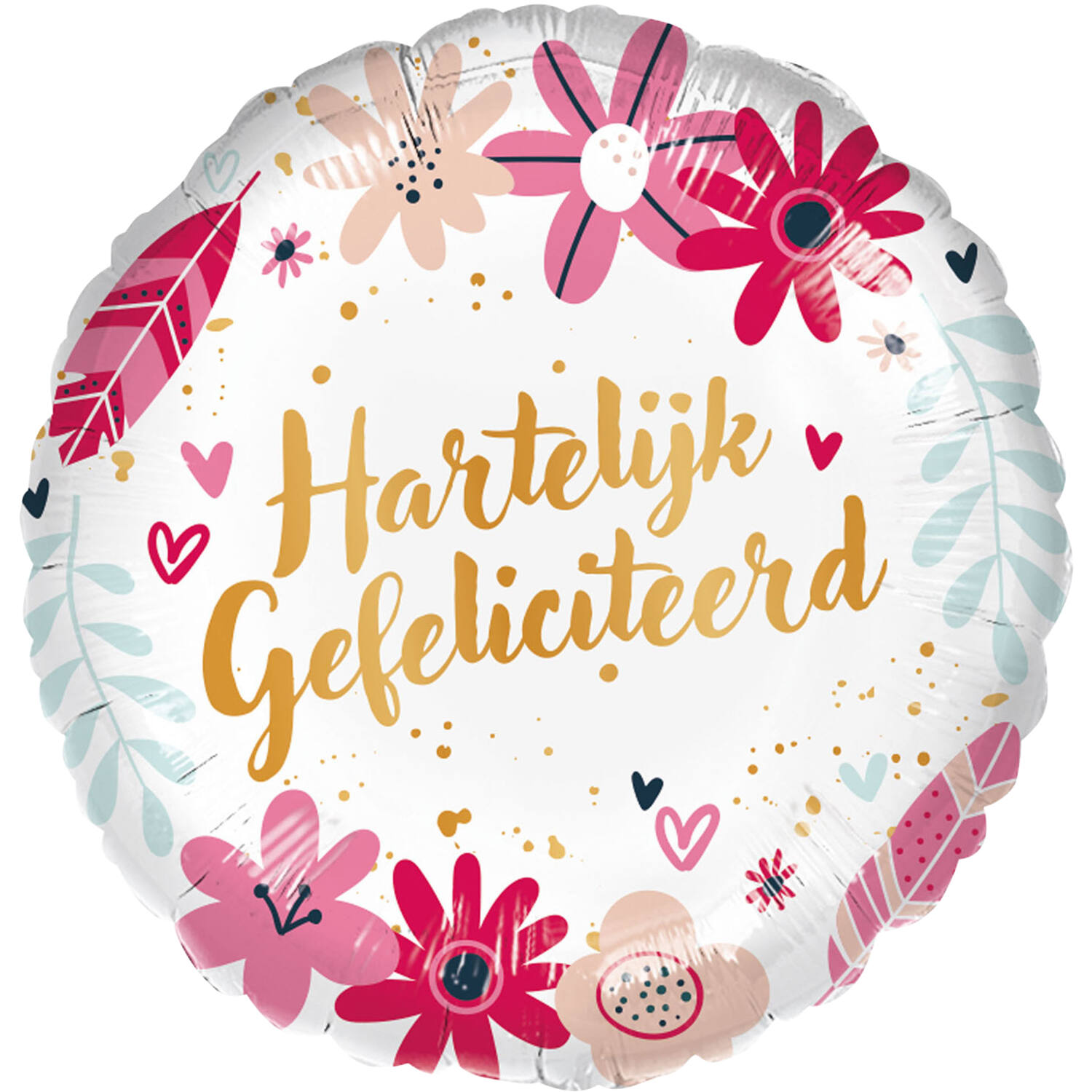 Standard - Hartelijk Gefliciteerd Boho - DUT  Foil Balloon RP40 Packaged 45 cm