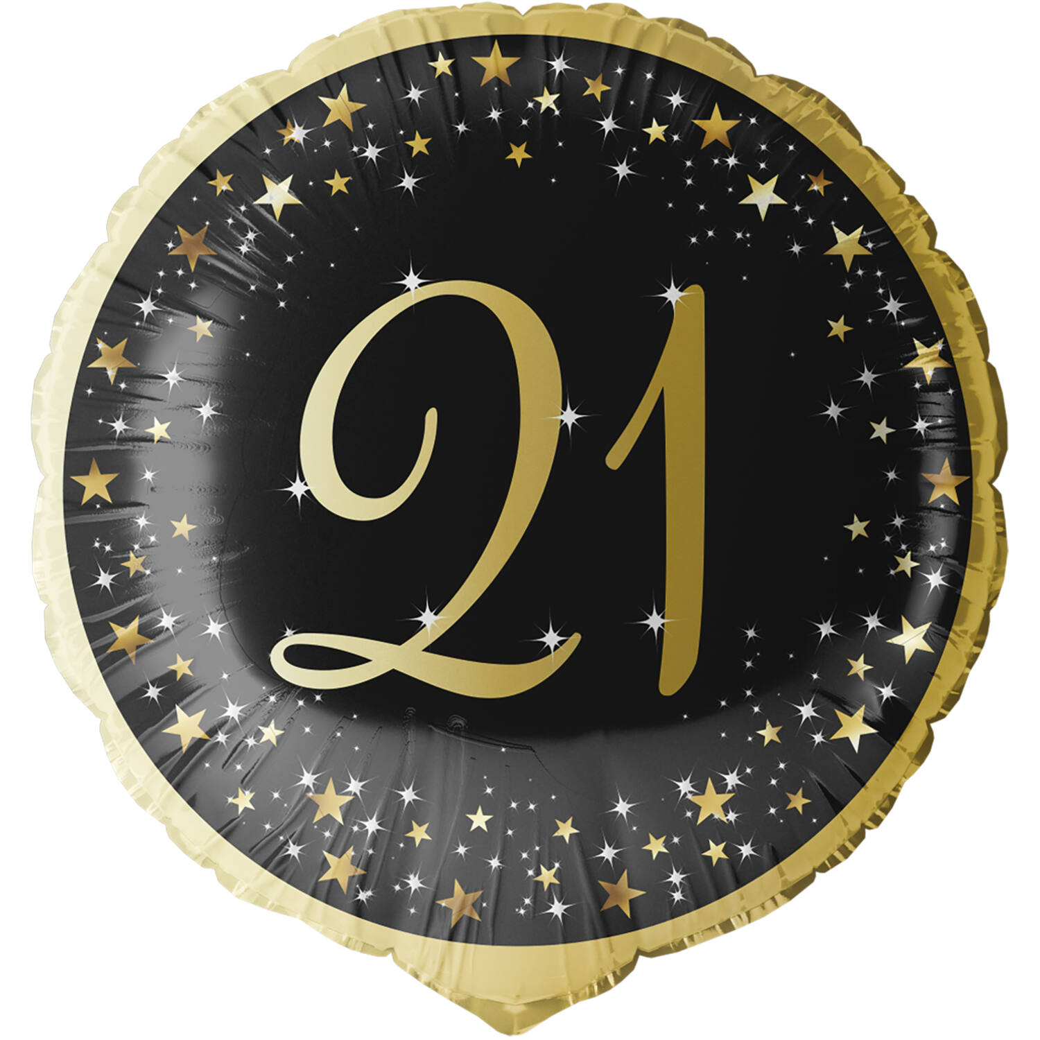 Standard Holographic Starlight Birthday 21 Foil Balloon C55 Packaged 45 cm