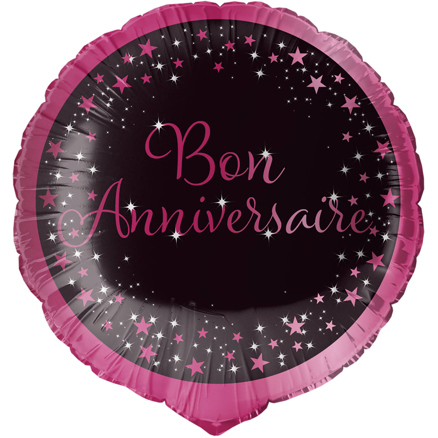 Standard Holographic Starlight Birthday Pink Anniversaire Foil Balloon C55 Packaged 45 cm