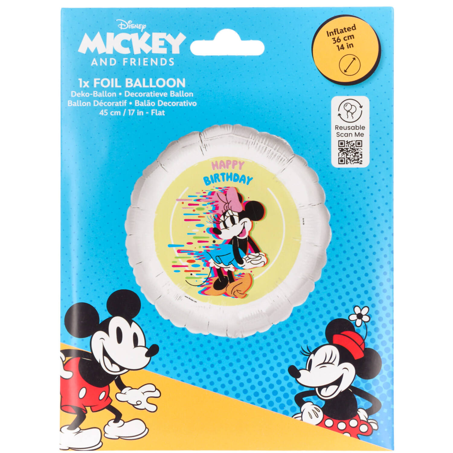 Foil Balloon - Minnie Mouse "HAPPY BIRTHDAY" - 45 cm