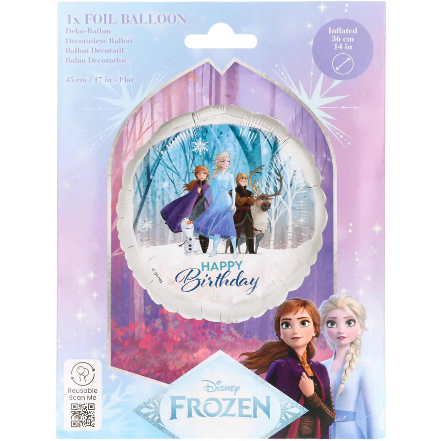 Foil Balloon - Frozen "HAPPY Birthday" - 45 cm
