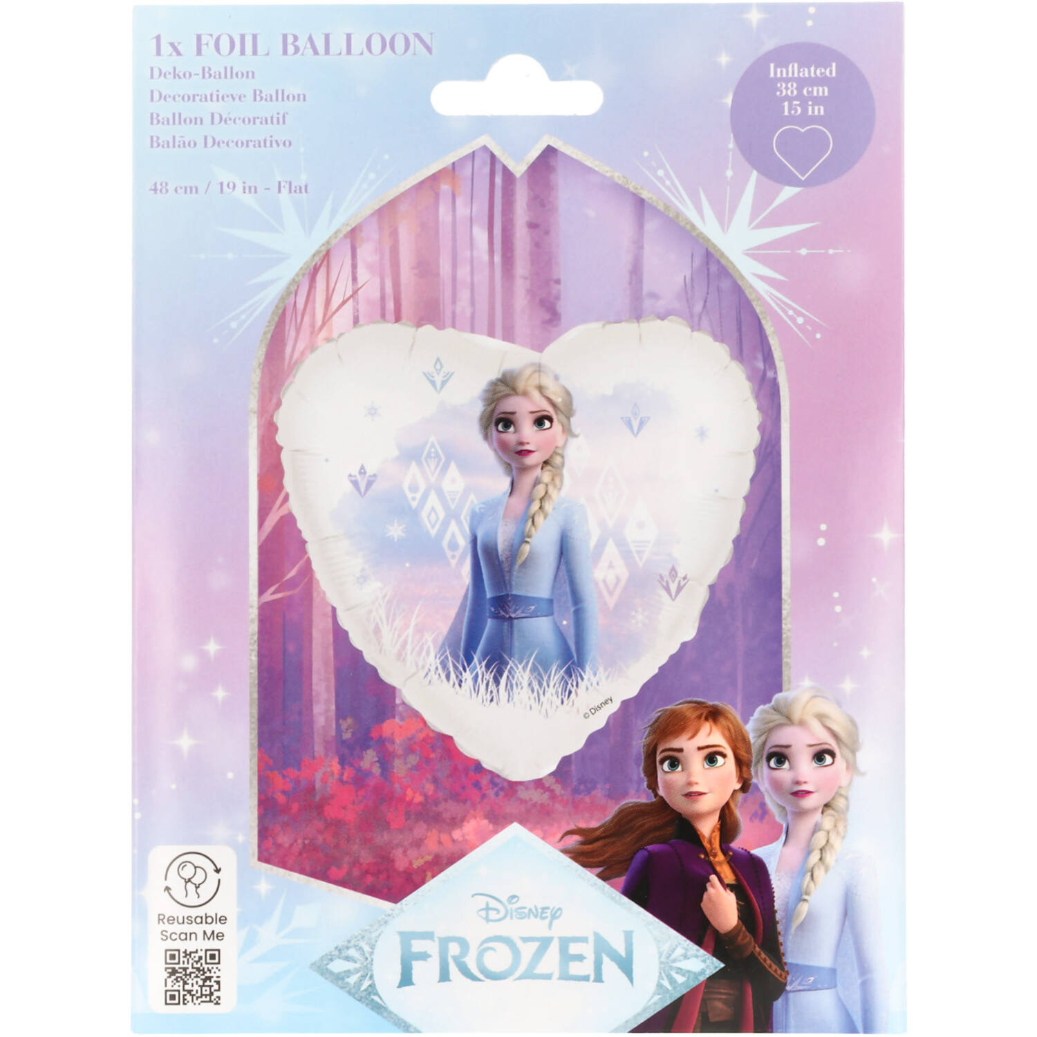 Foil Balloon - Heart Shape - Frozen Elsa - 45 cm