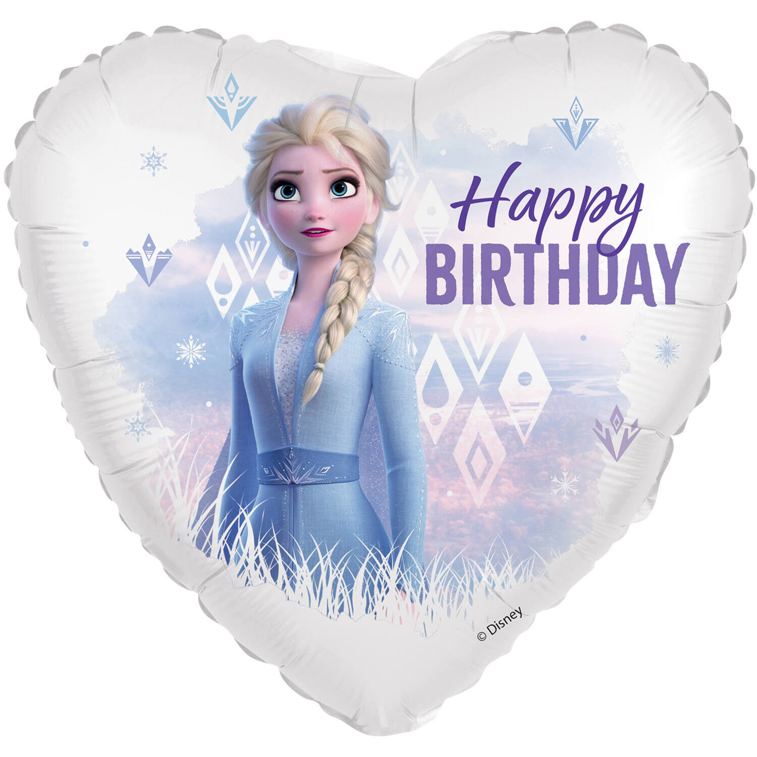 Foil Balloon - Heart Shape - Frozen Elsa "Happy BIRTHDAY" - 45 cm
