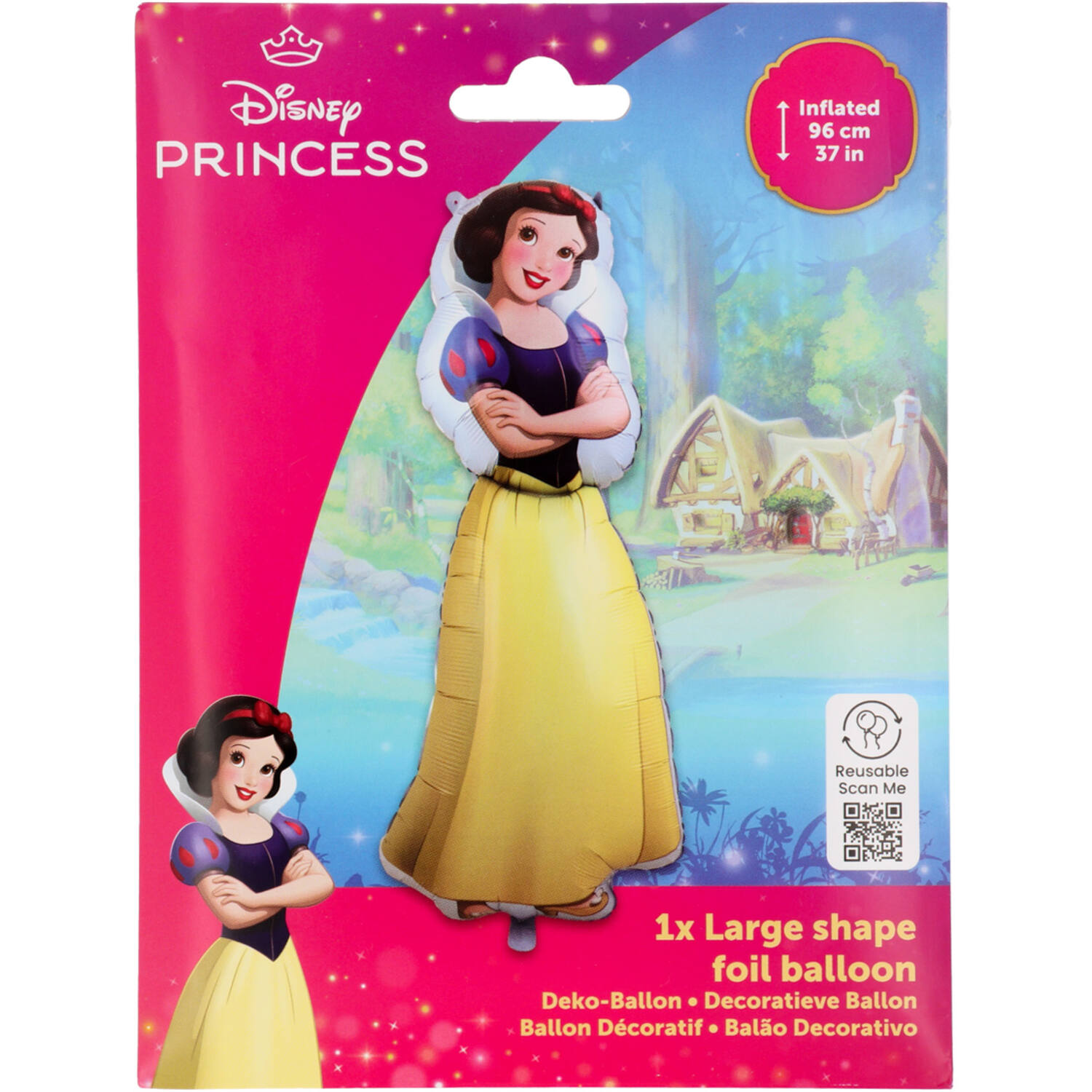 Foil Balloon - Shaped Snow White - 41 x 96 cm