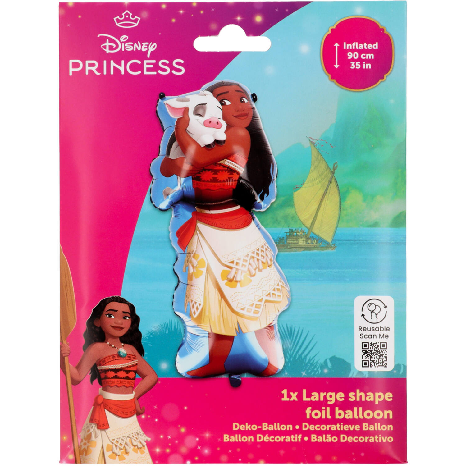 Foil Balloon - Shaped Moana - 40 x 90 cm