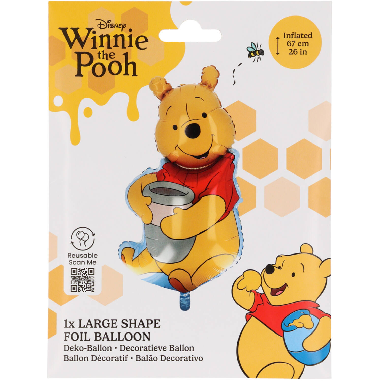 Foil Balloon - Shaped Winnie the Pooh - 48 x 67 cm