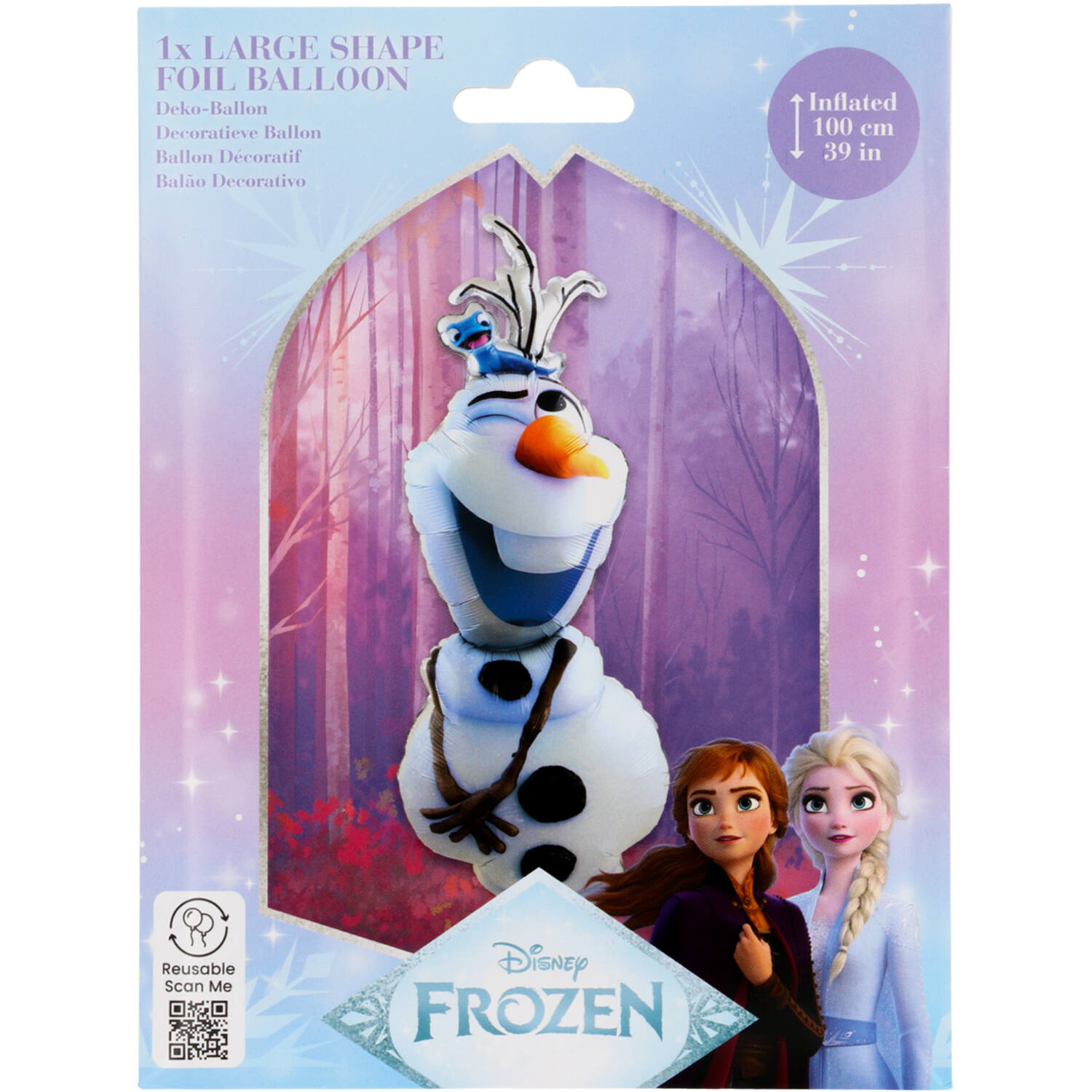 Foil Balloon - Shaped Olaf - Frozen - 40 x 100 cm