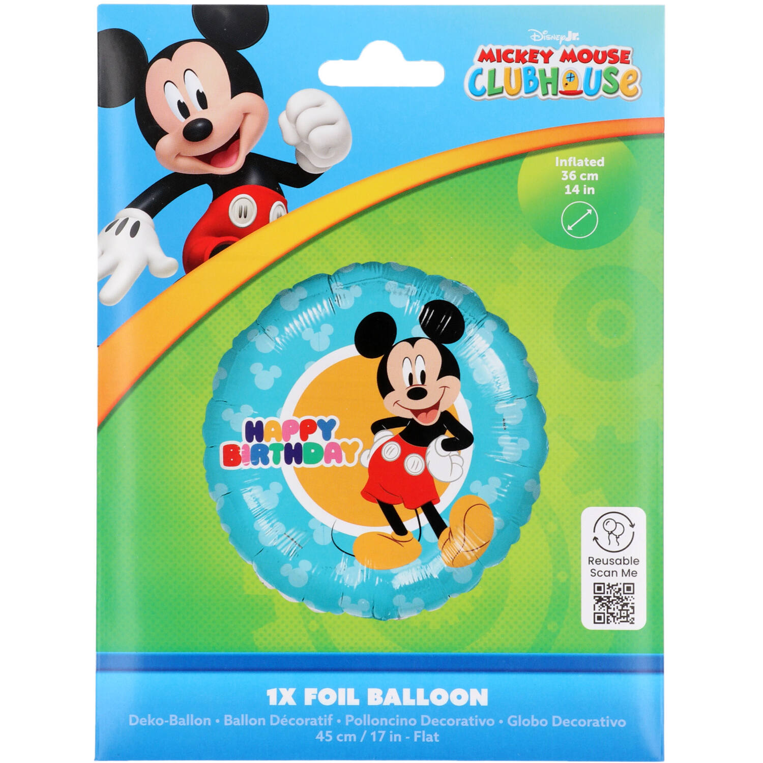 Foil Balloon - Mickey Mouse "HAPPY BIRTHDAY" - 45 cm