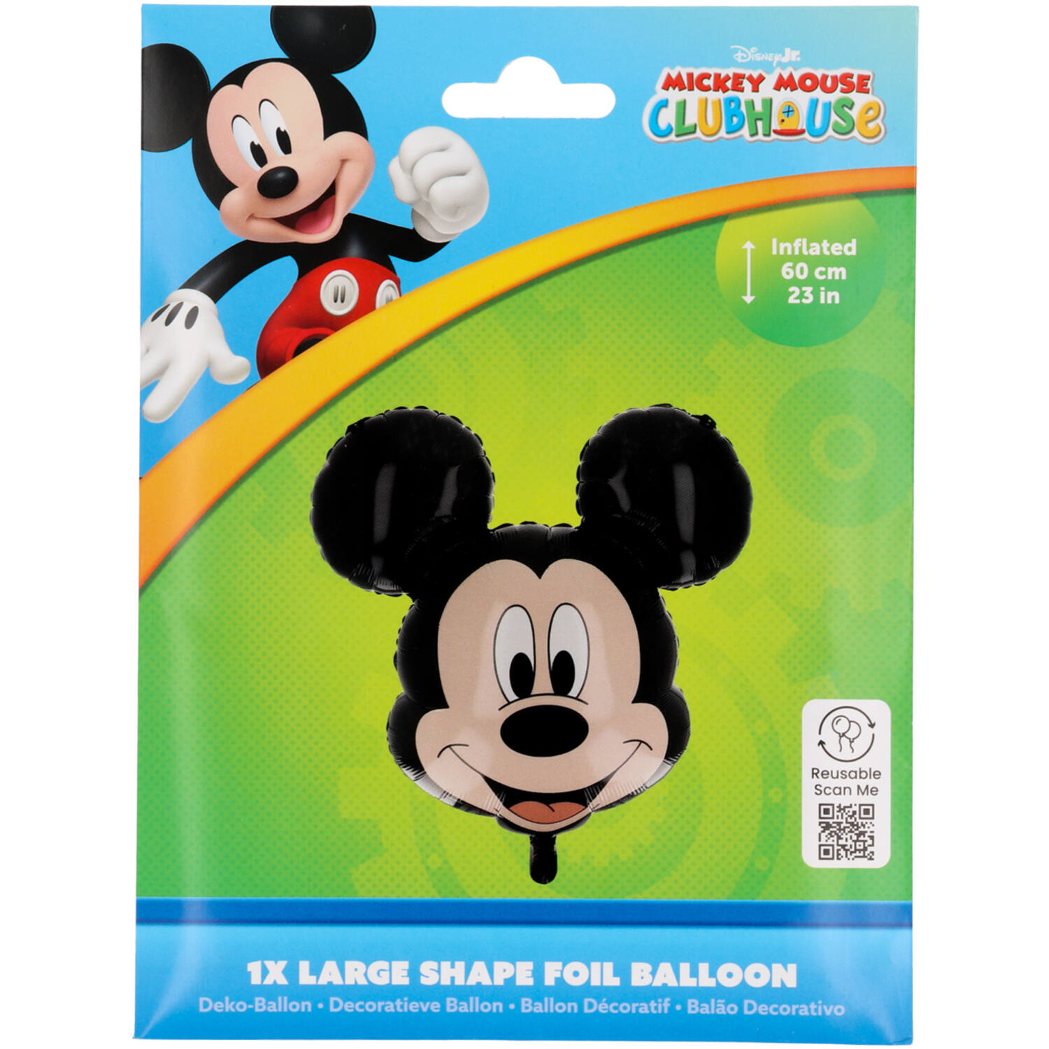 Foil Balloon - Shaped Mickey Mouse Head - 60 x 58 cm