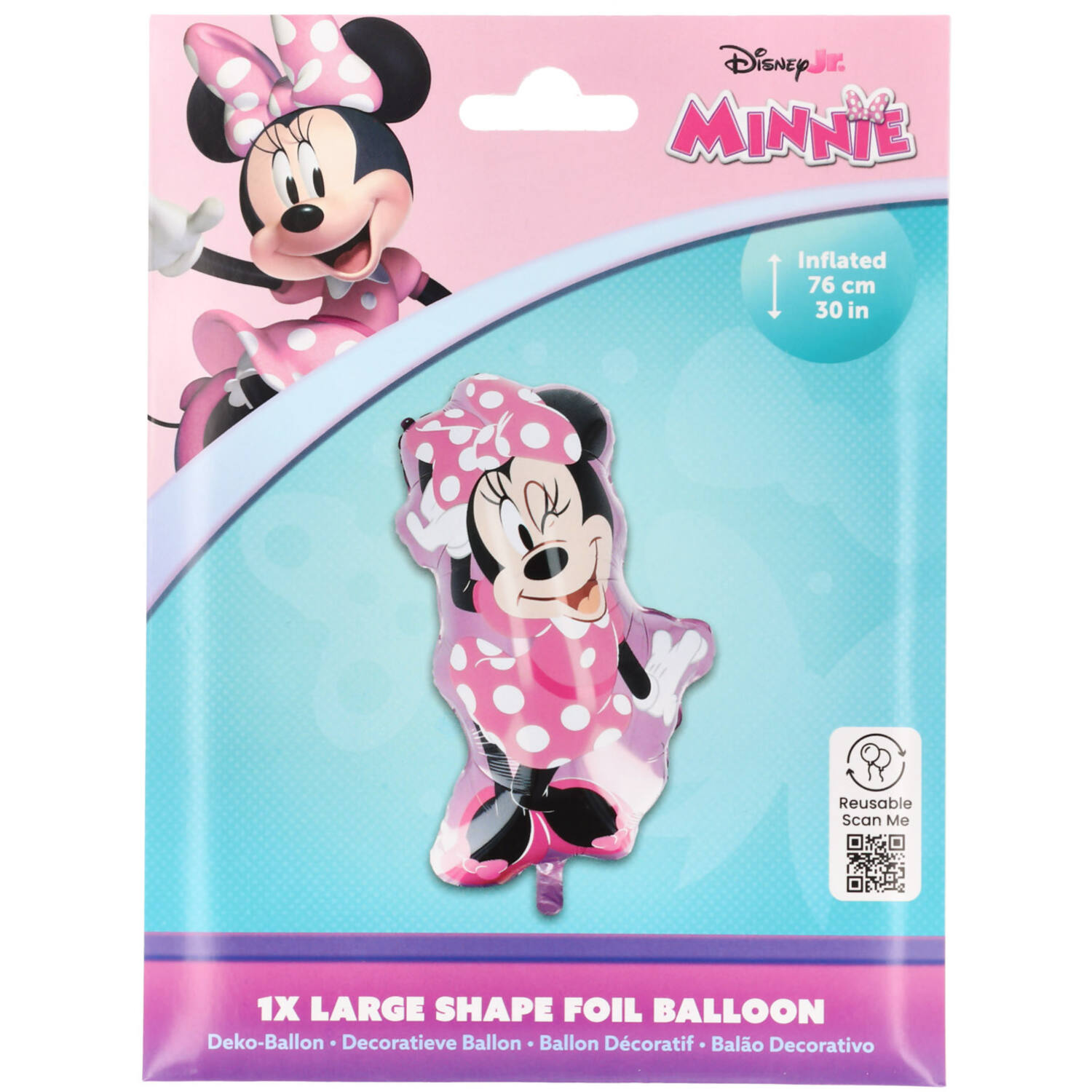 Foil Balloon - Shaped Minnie Mouse - 46 x 76 cm